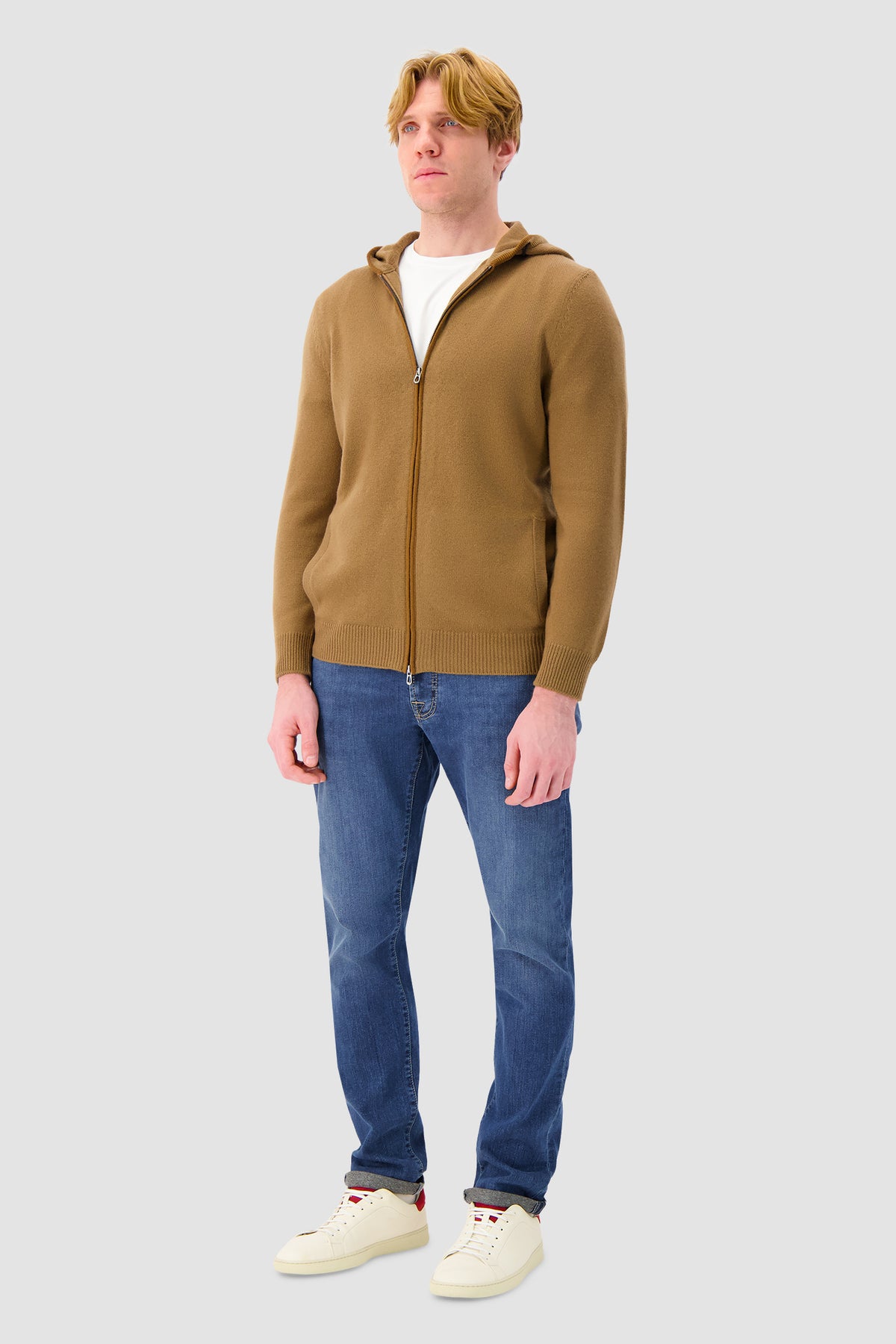 Sease Brown Cashmere Knit Hoodie