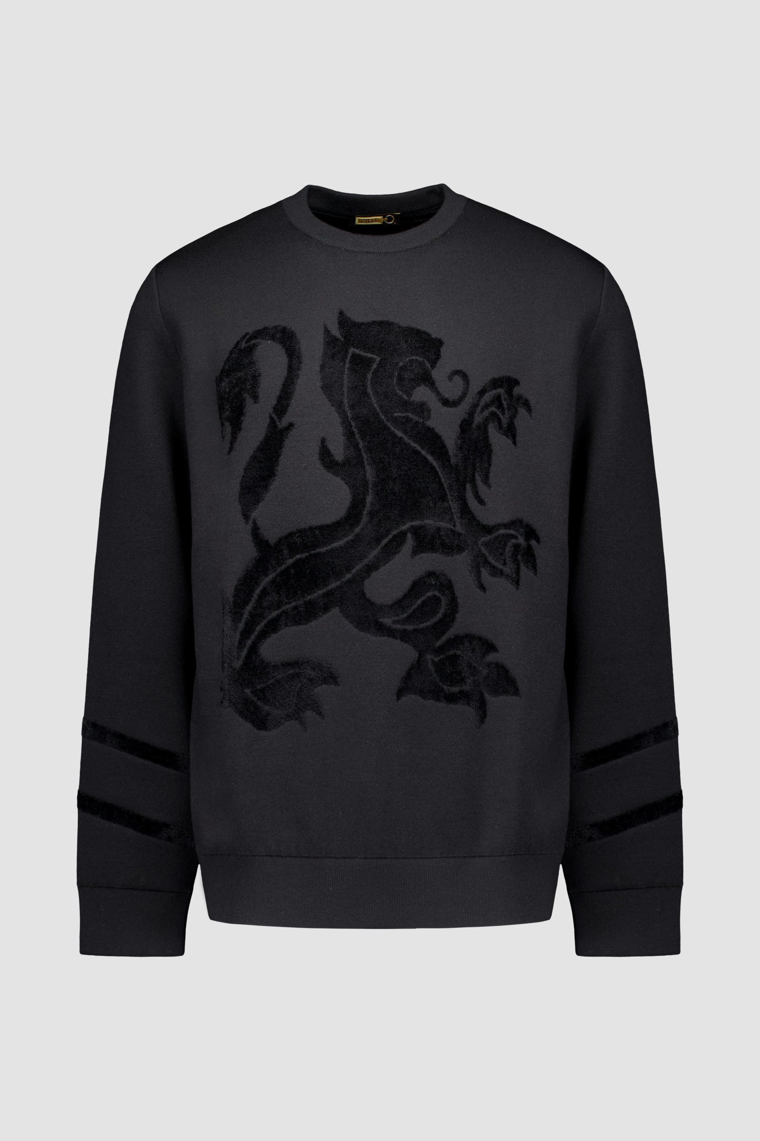 Zilli Black Round Neck Lion Sweater