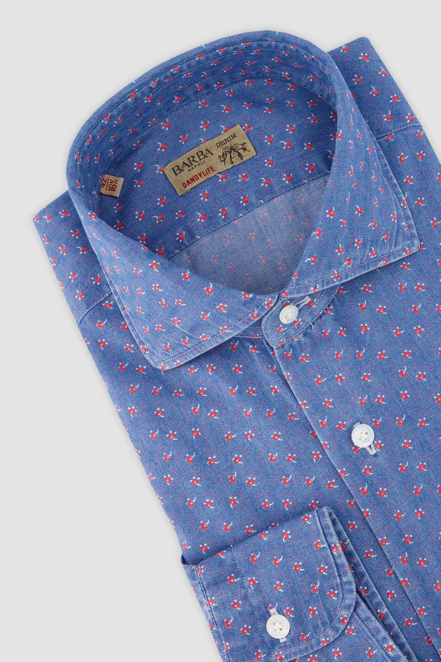 Barba Napoli Blue Denim Shirt