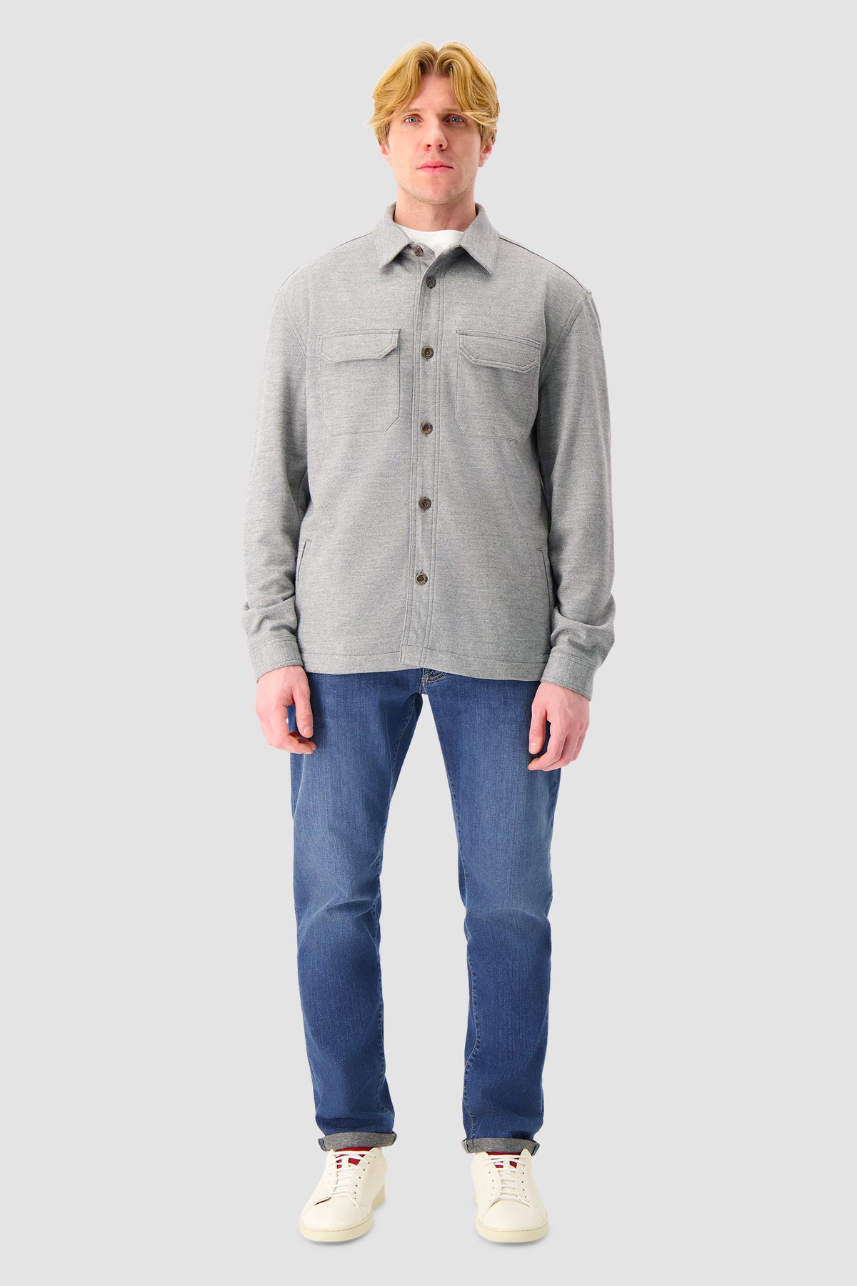 Richard J Brown Grey Wool Fred Overshirt