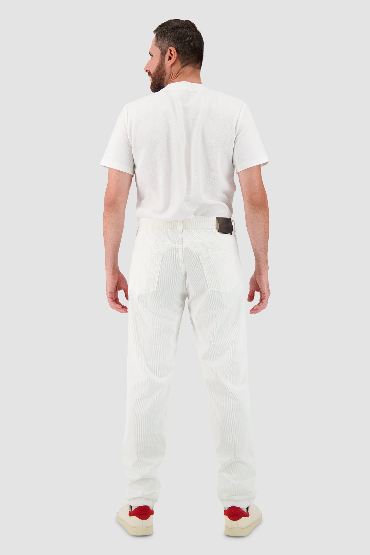 Barba Napoli White Courduroy Trousers