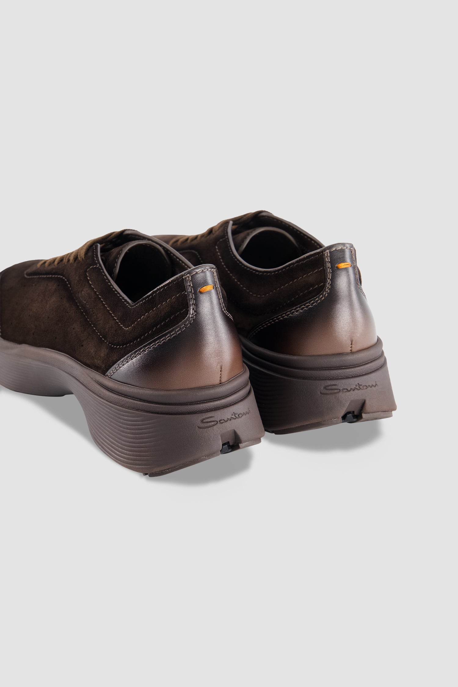 Santoni Brown Suede Sneaker