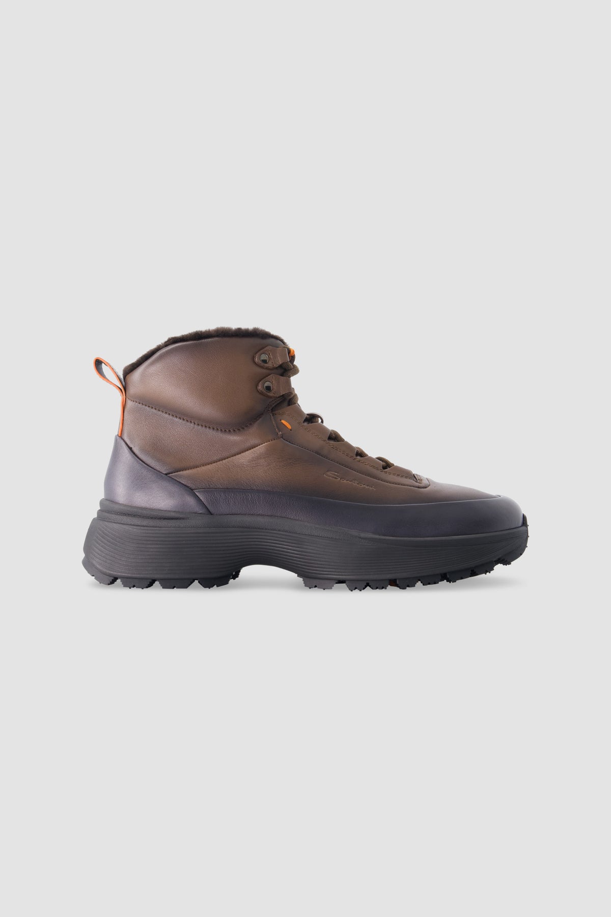 Santoni Brown Lace-Up Boots