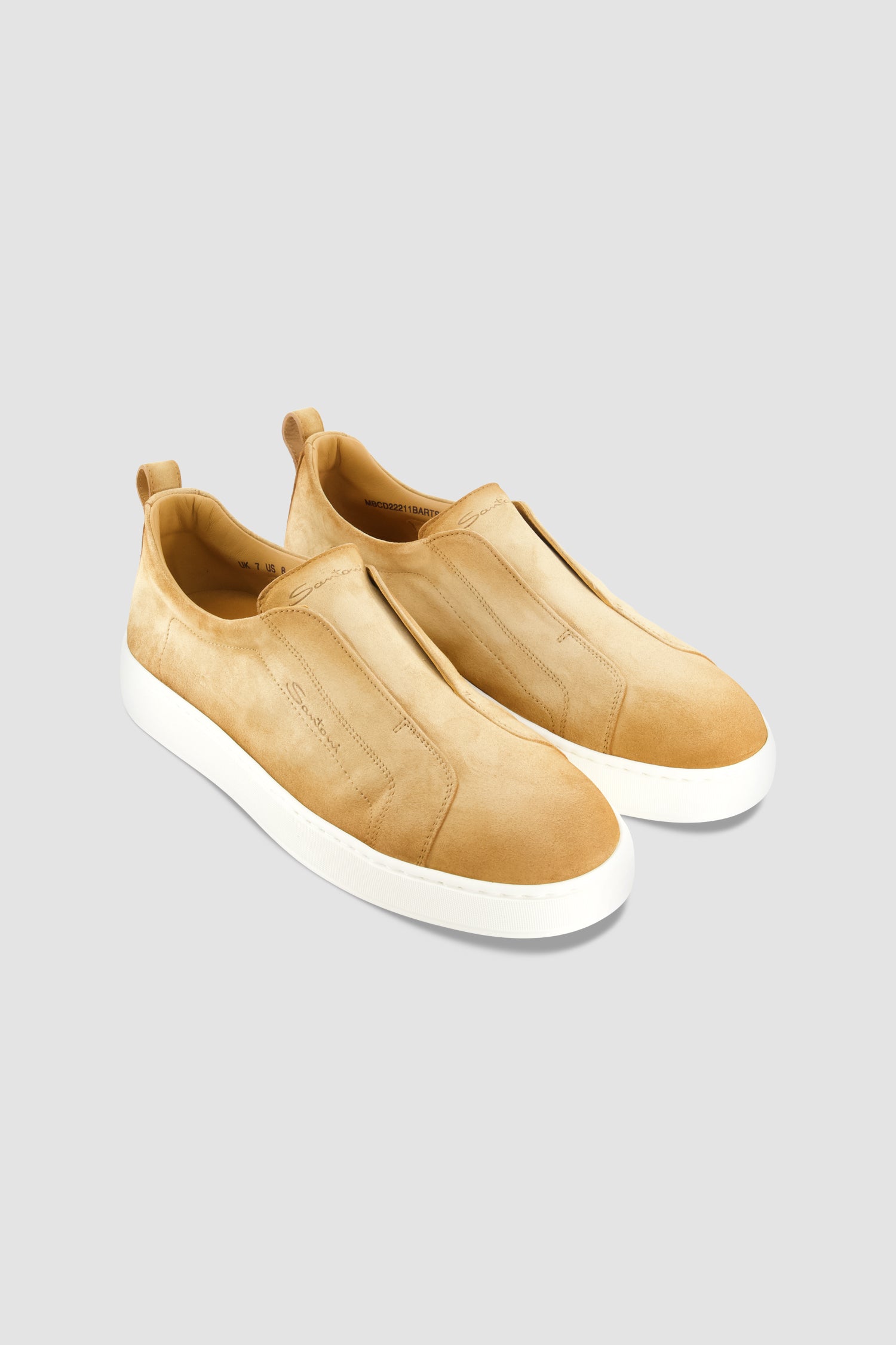 Santoni Tan Suede Slip-on Sneaker