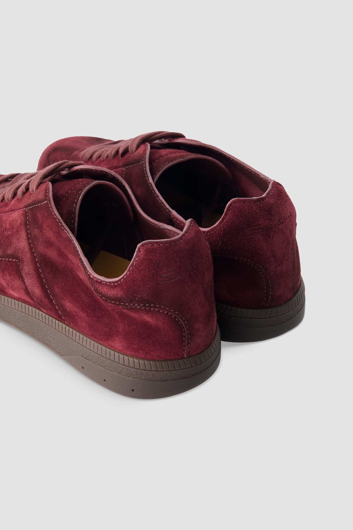 Santoni Burgundy Suede Sneakers