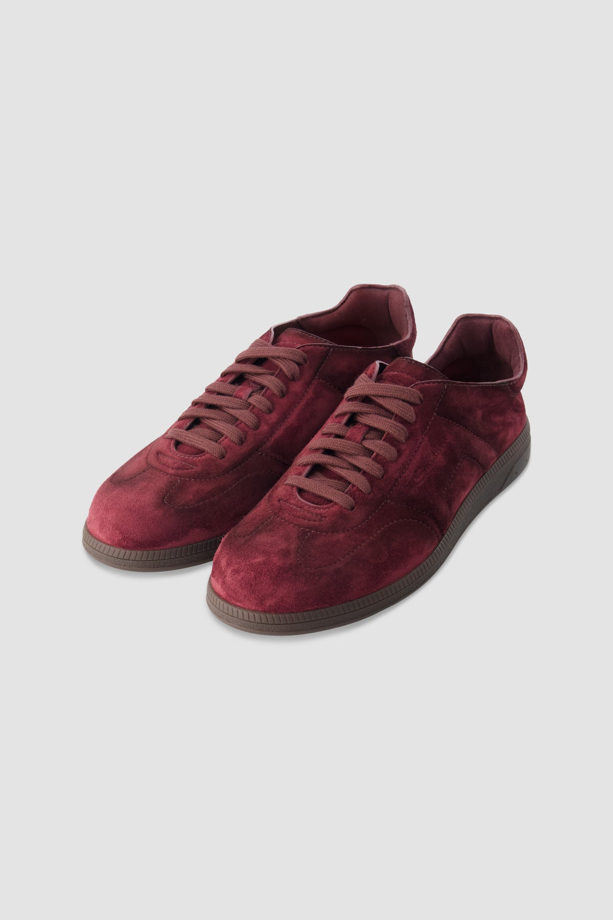 Santoni Burgundy Suede Sneakers