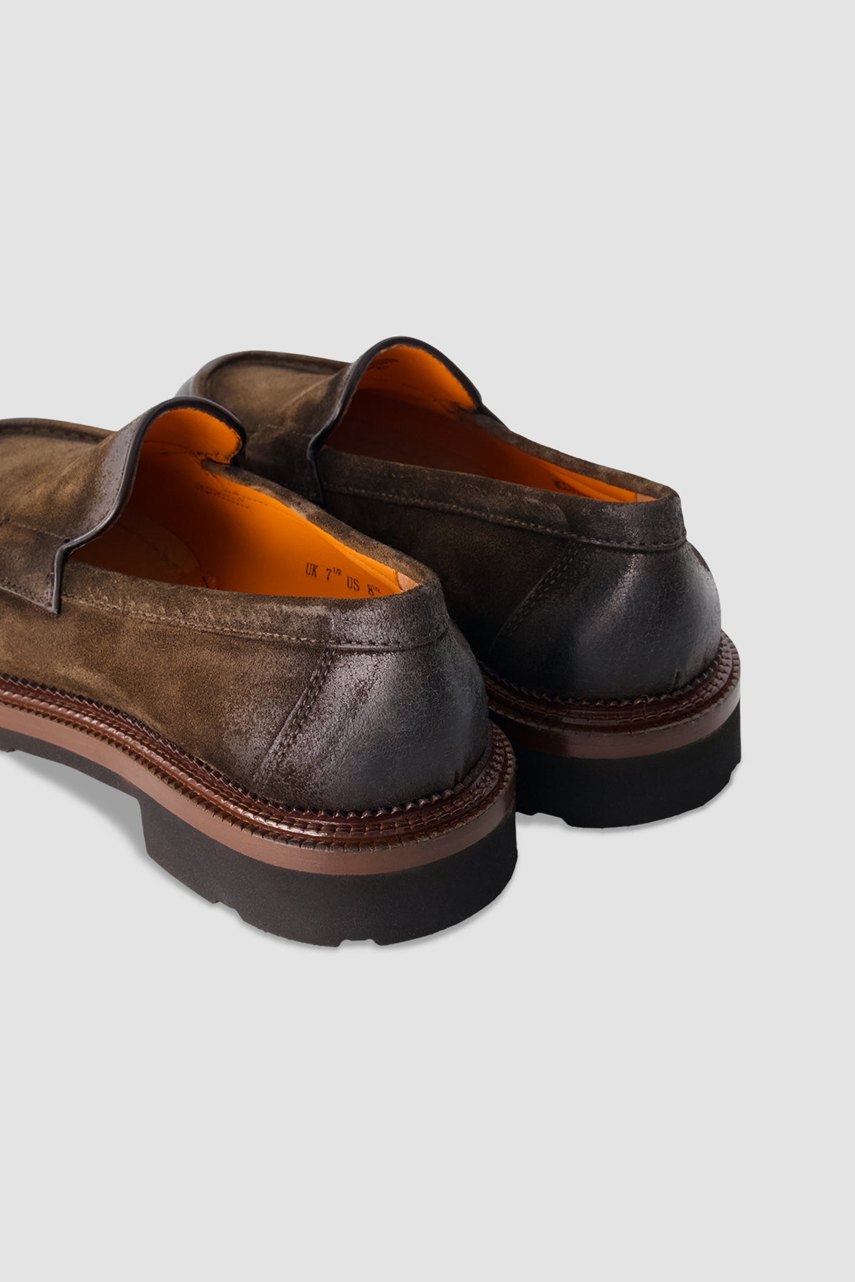 Santoni Brown Suede Loafes