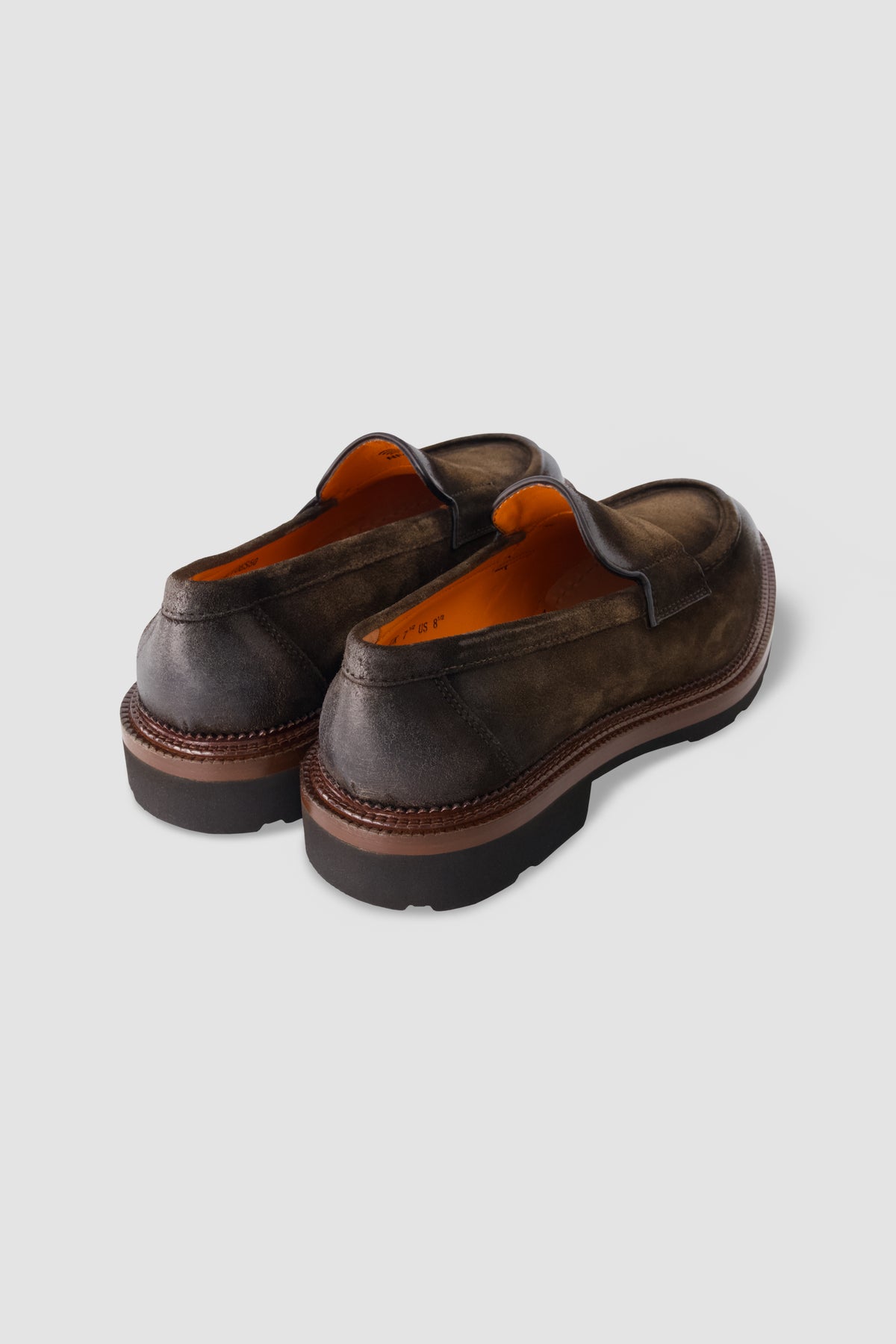 Santoni Brown Suede Loafes