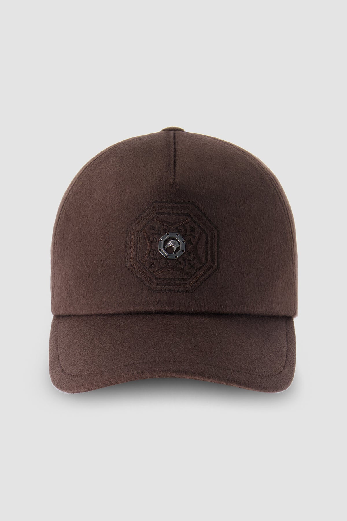 Stefano Ricci Brown Wool Embroidered Baseball Hat
