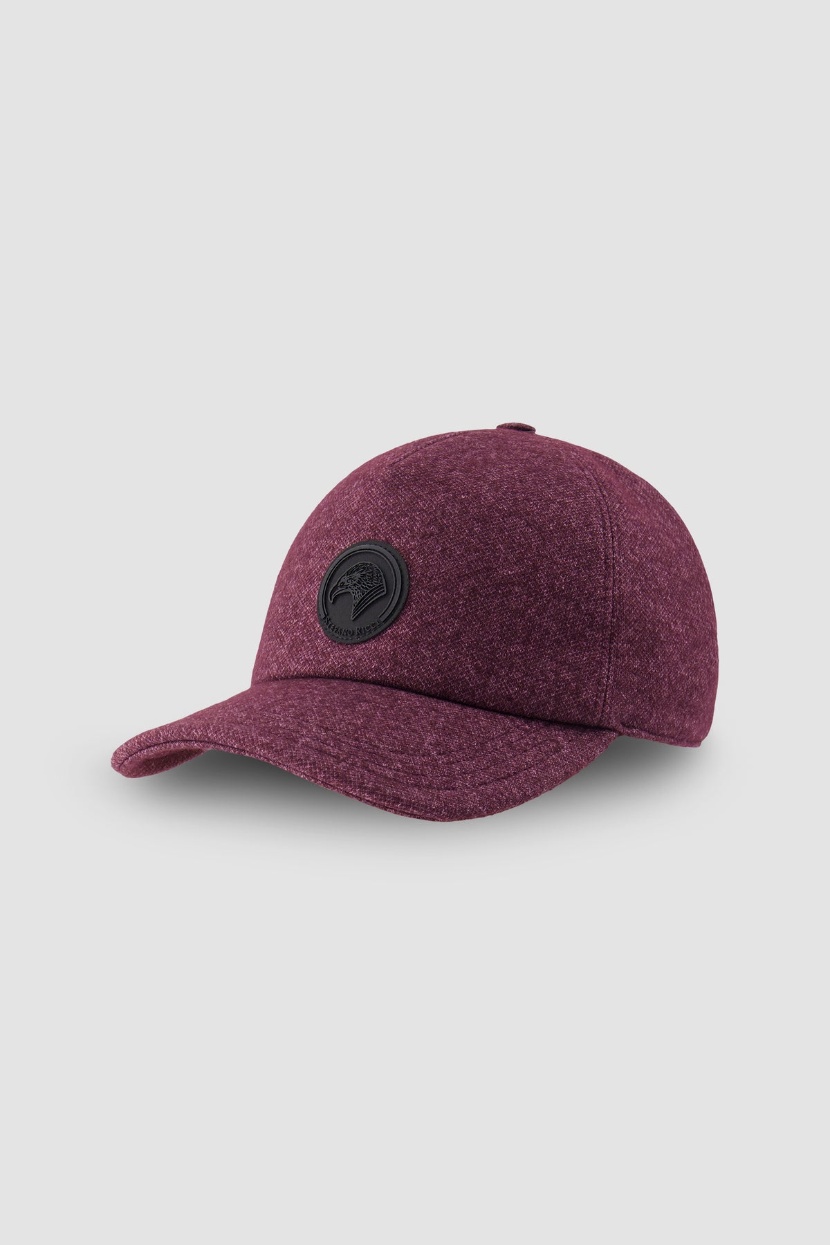 Stefano Ricci Burgundy Wool Embroidered Baseball Hat