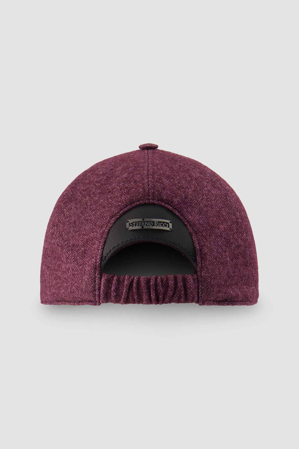 Stefano Ricci Burgundy Wool Embroidered Baseball Hat