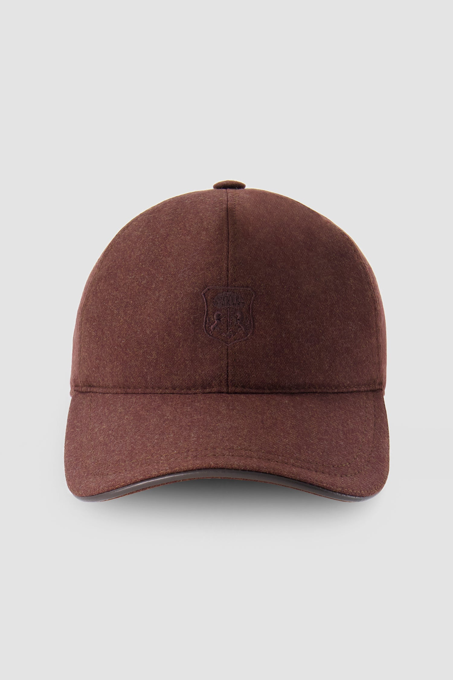 Stefano Ricci Burgundy Wool Embroidered Baseball Hat