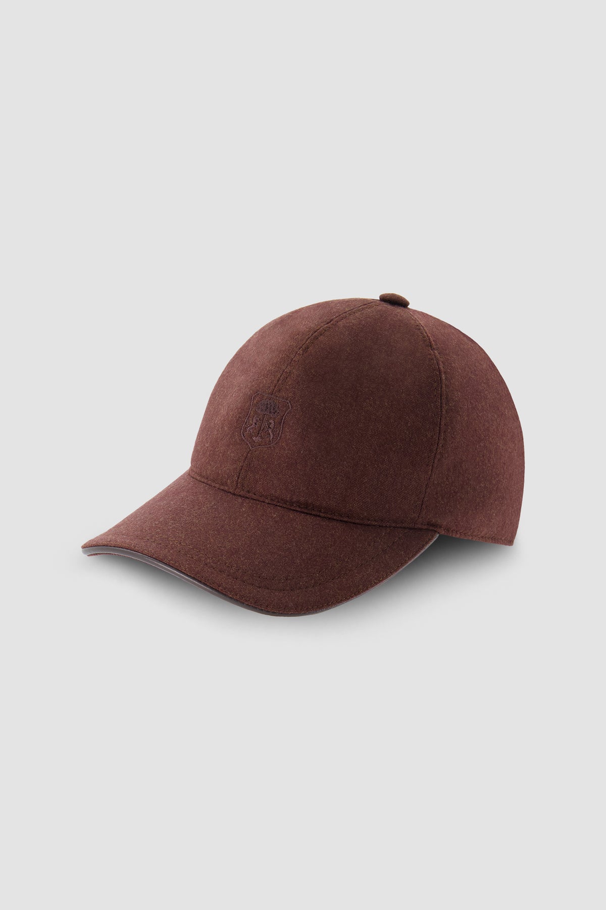 Stefano Ricci Burgundy Wool Embroidered Baseball Hat