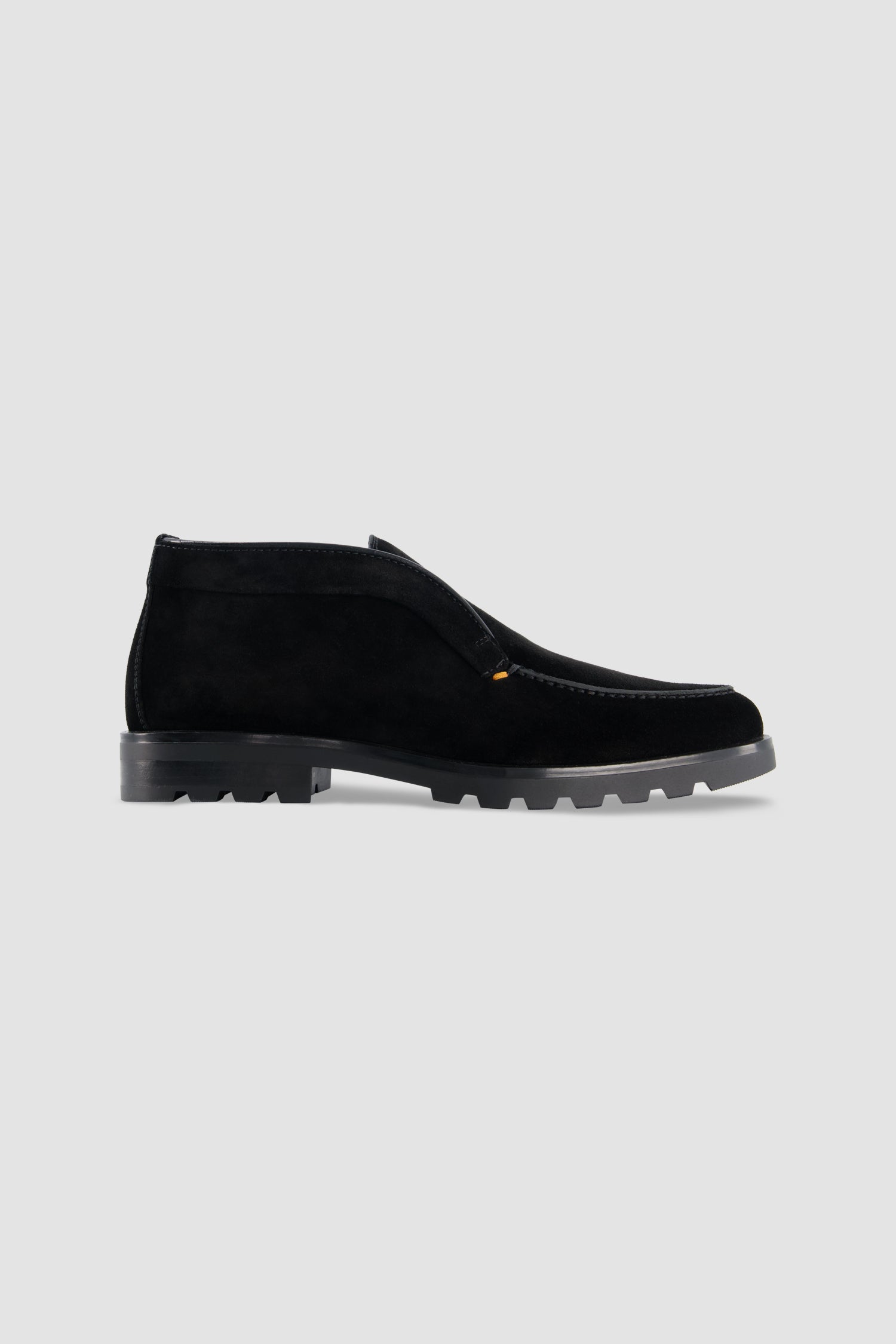 Santoni Black Suede Slip-On Chukka Boot