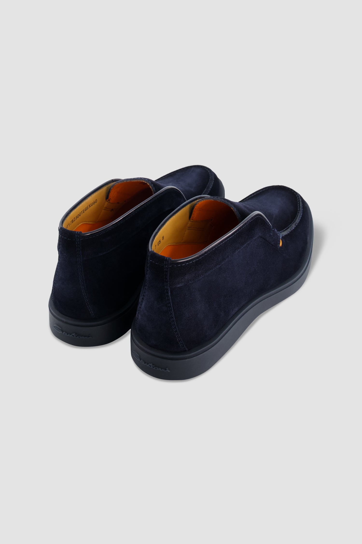 Santoni Navy Suede Slip-On Chukka Boot