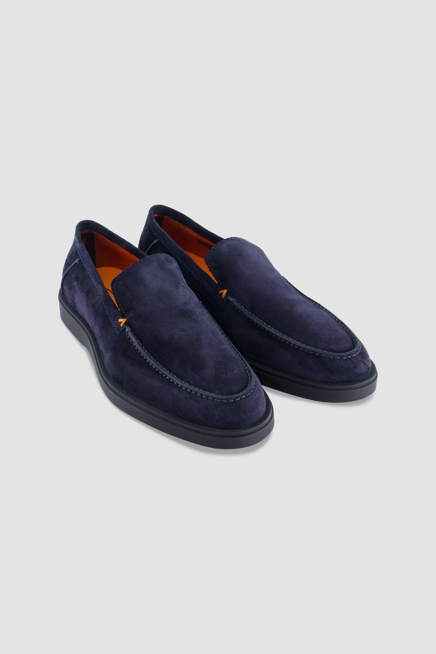 Santoni Navy Suede Slip-On Loafer