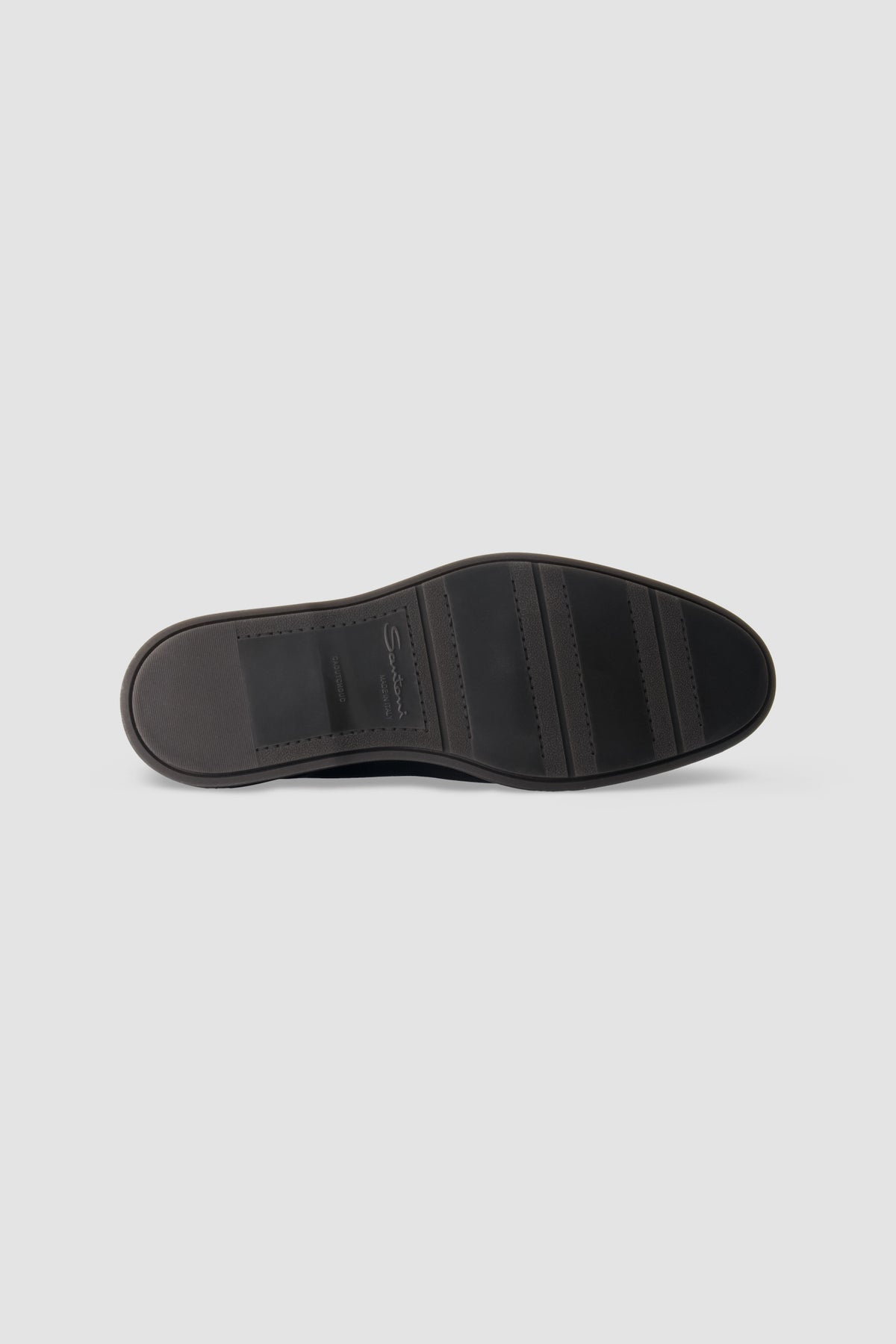 Santoni Black Leather Loafers
