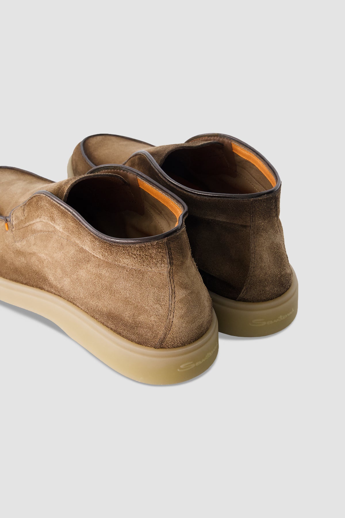 Santoni Brown Suede Slip-On