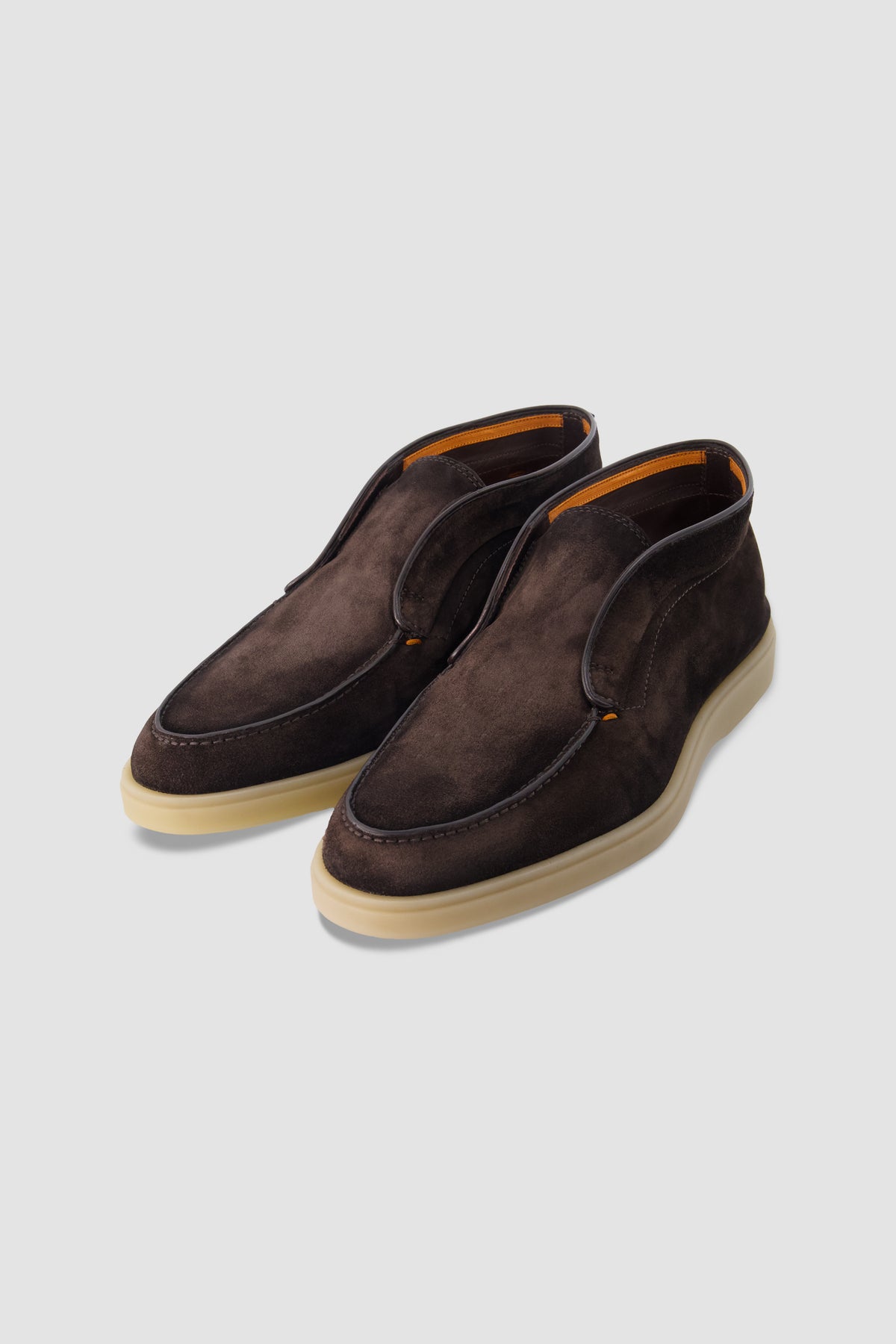 Santoni Dark Brown Suede Slip-On