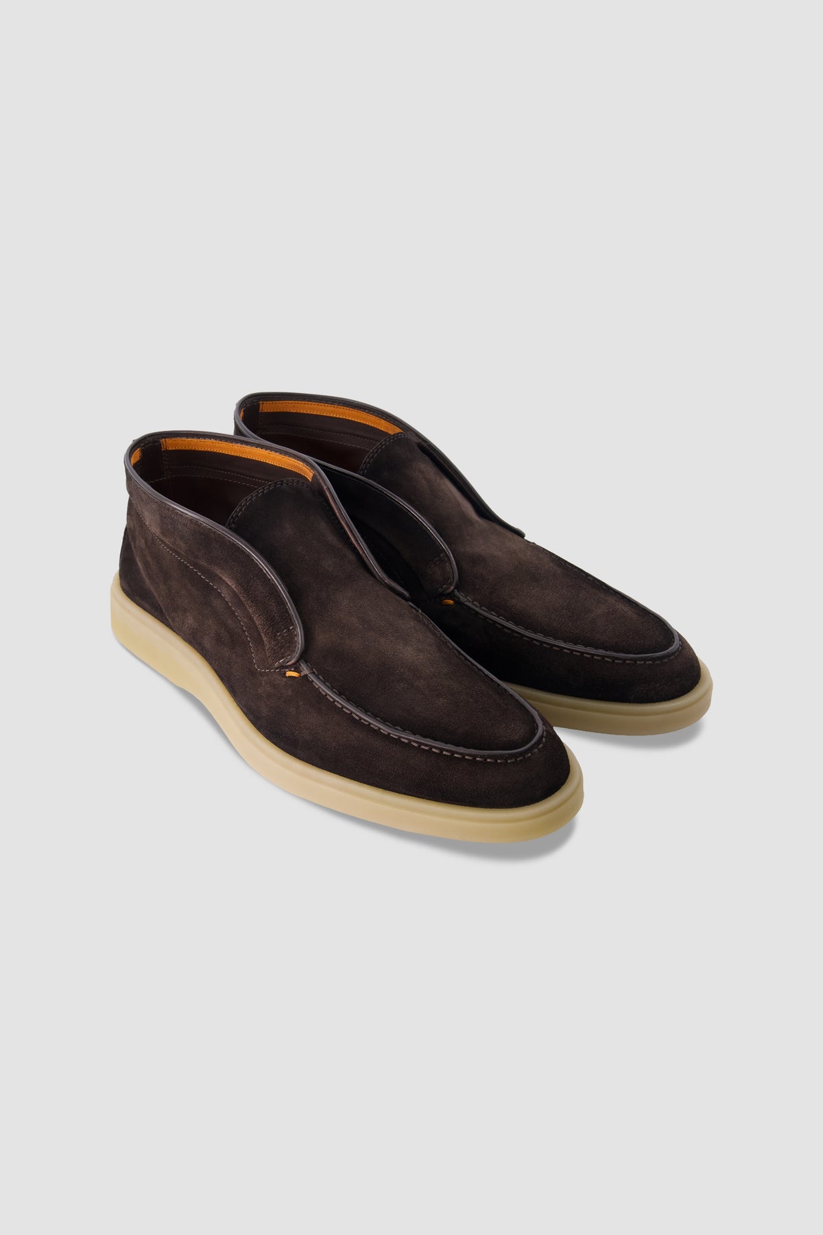 Santoni Dark Brown Suede Slip-On