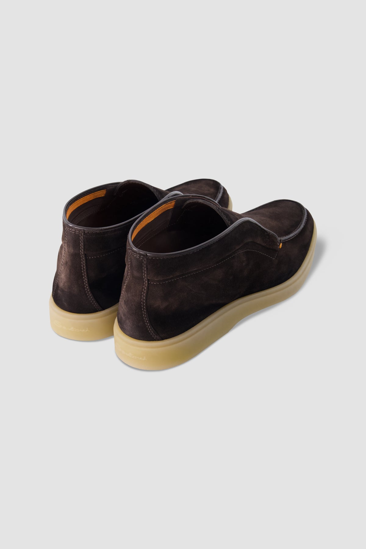 Santoni Dark Brown Suede Slip-On