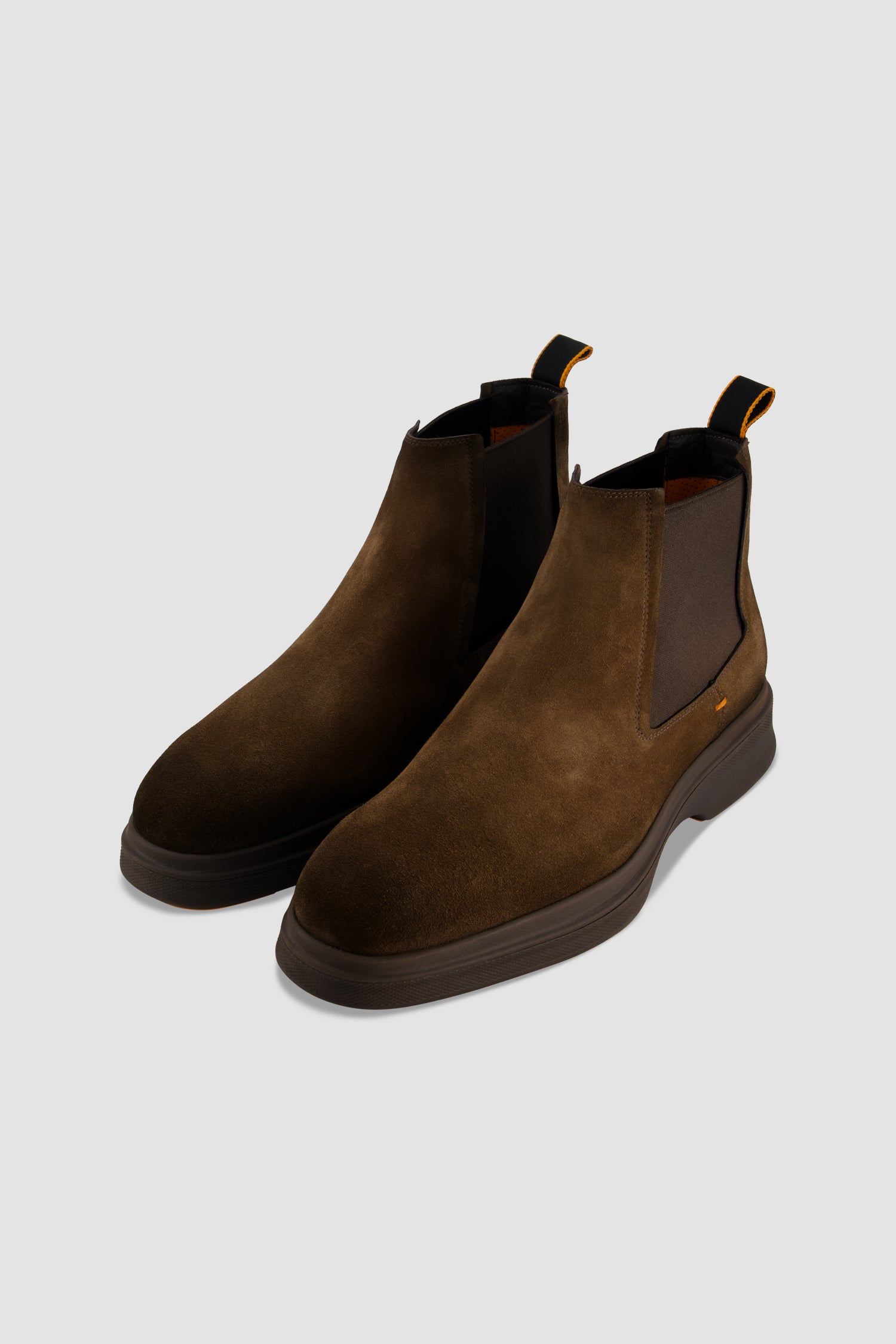 Santoni Brown Suede Chelsea Boots