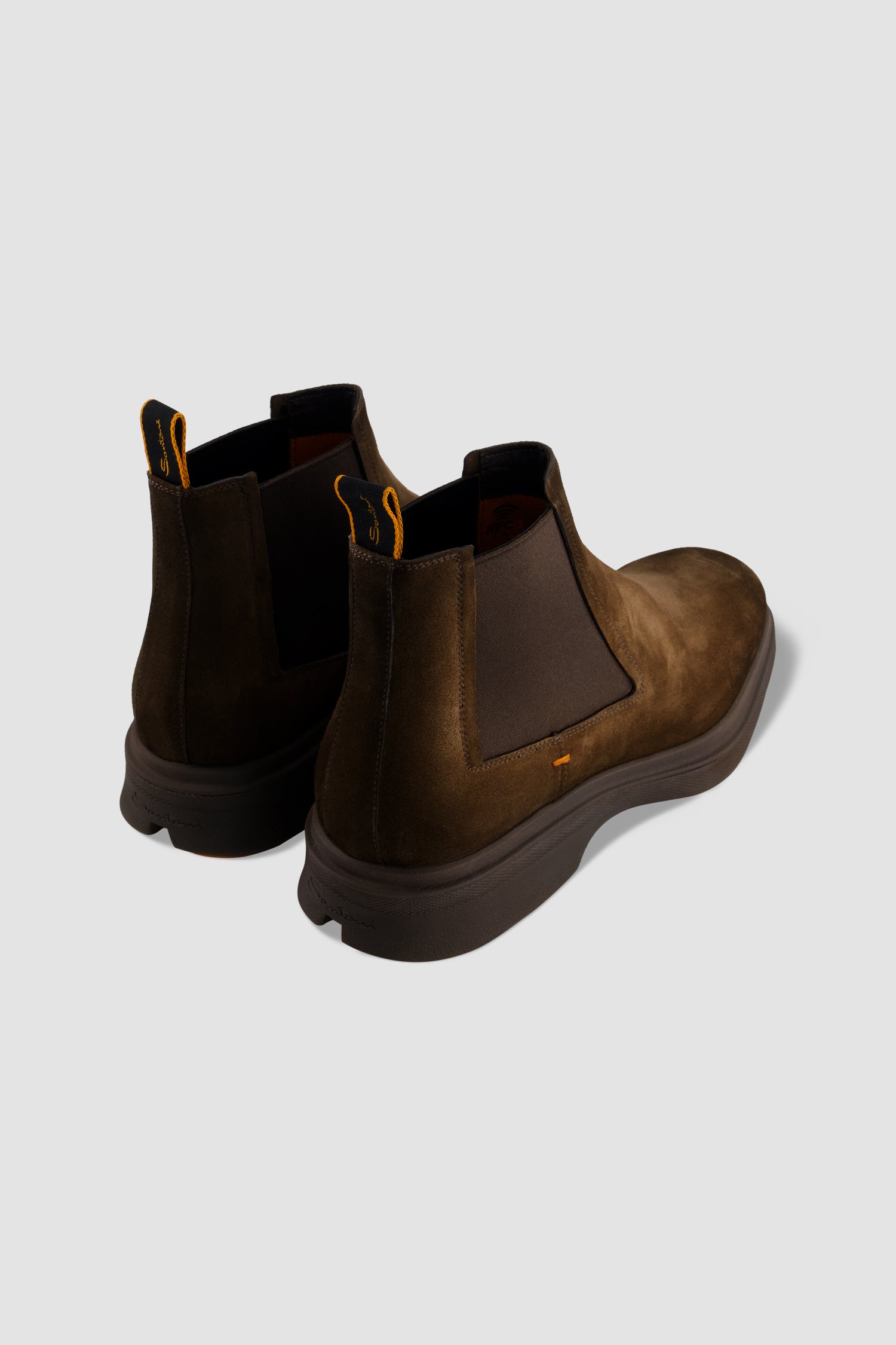 Santoni Brown Suede Chelsea Boots