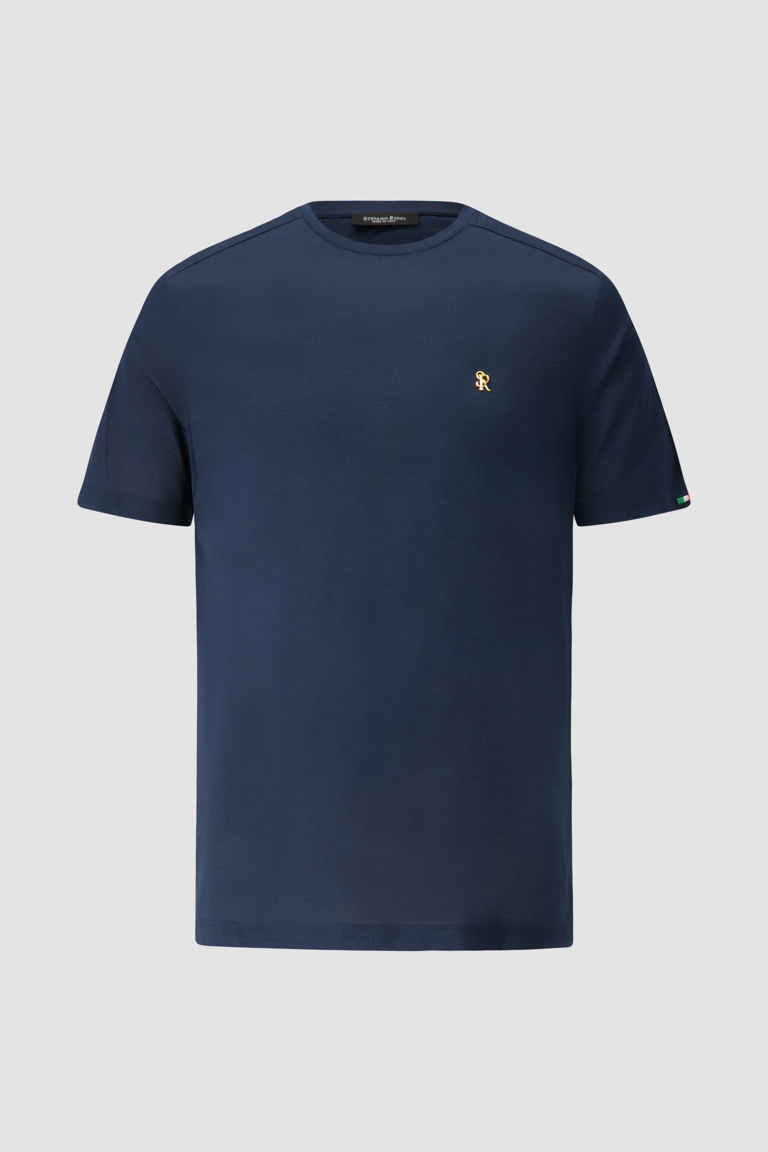Stefano Ricci Navy Cotton Crewneck T-shirt