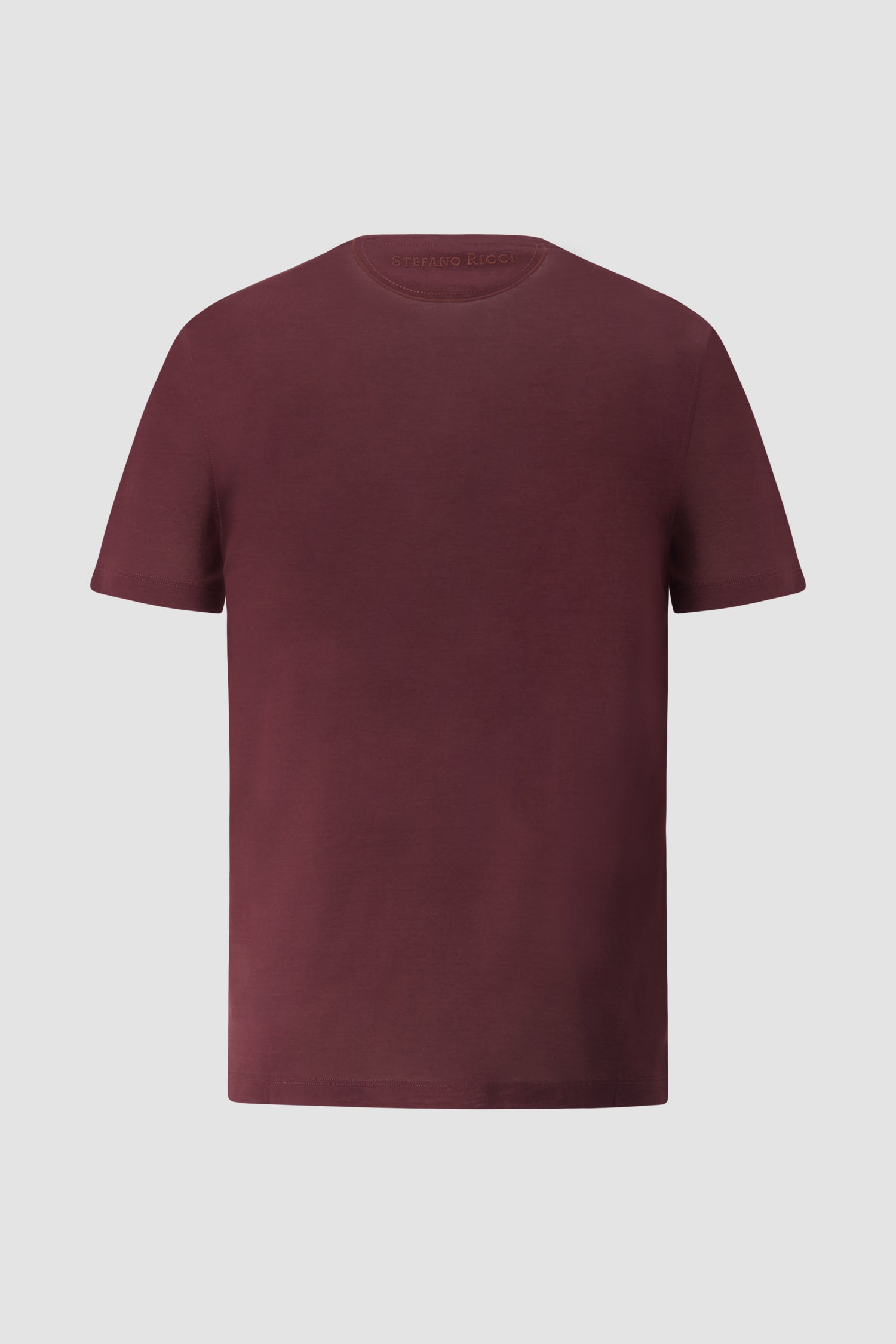 Stefano Ricci Burgundy Cotton Crewneck T-shirt