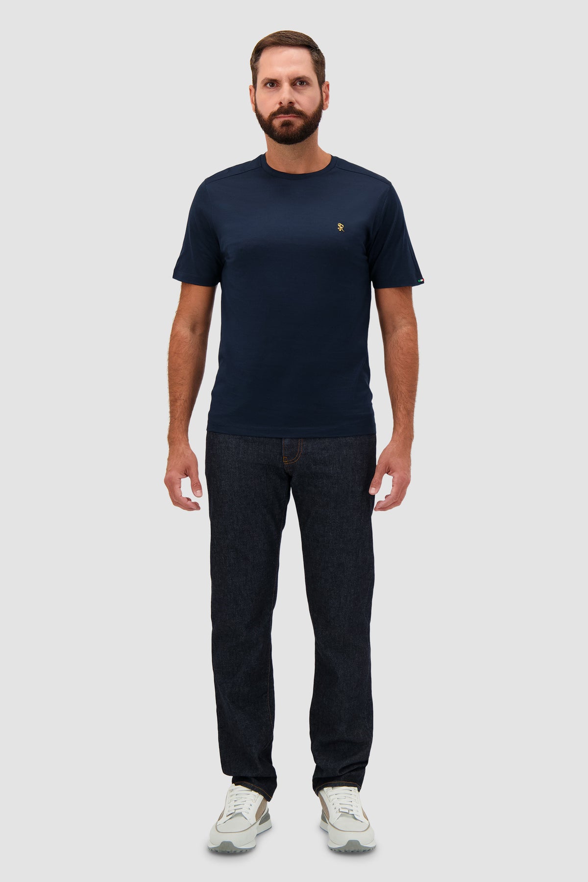 Stefano Ricci Navy Cotton Crewneck T-shirt