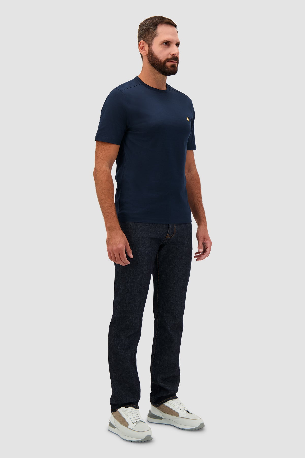 Stefano Ricci Navy Cotton Crewneck T-shirt
