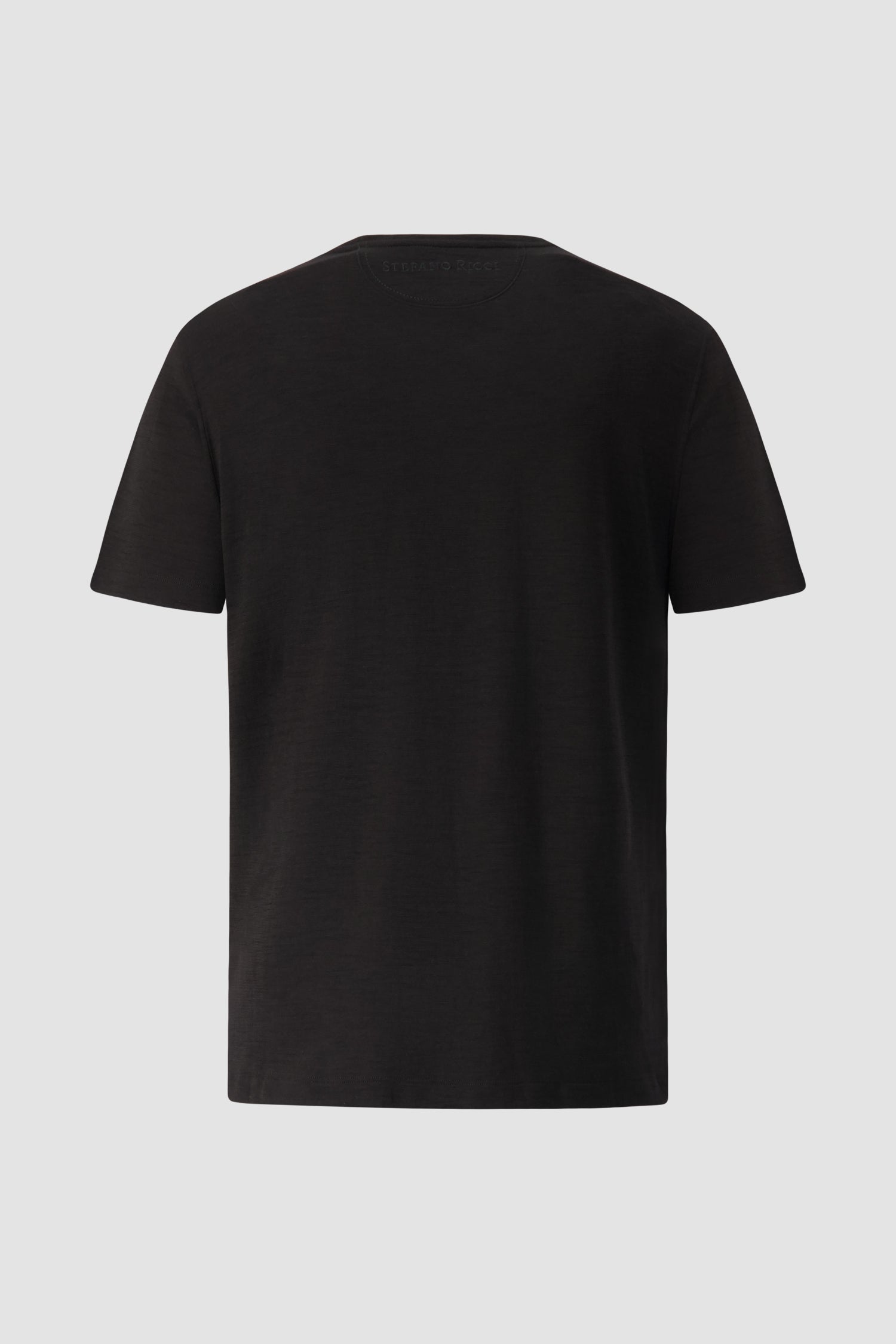 Stefano Ricci Black Wool Blend Placchetta T-Shirt