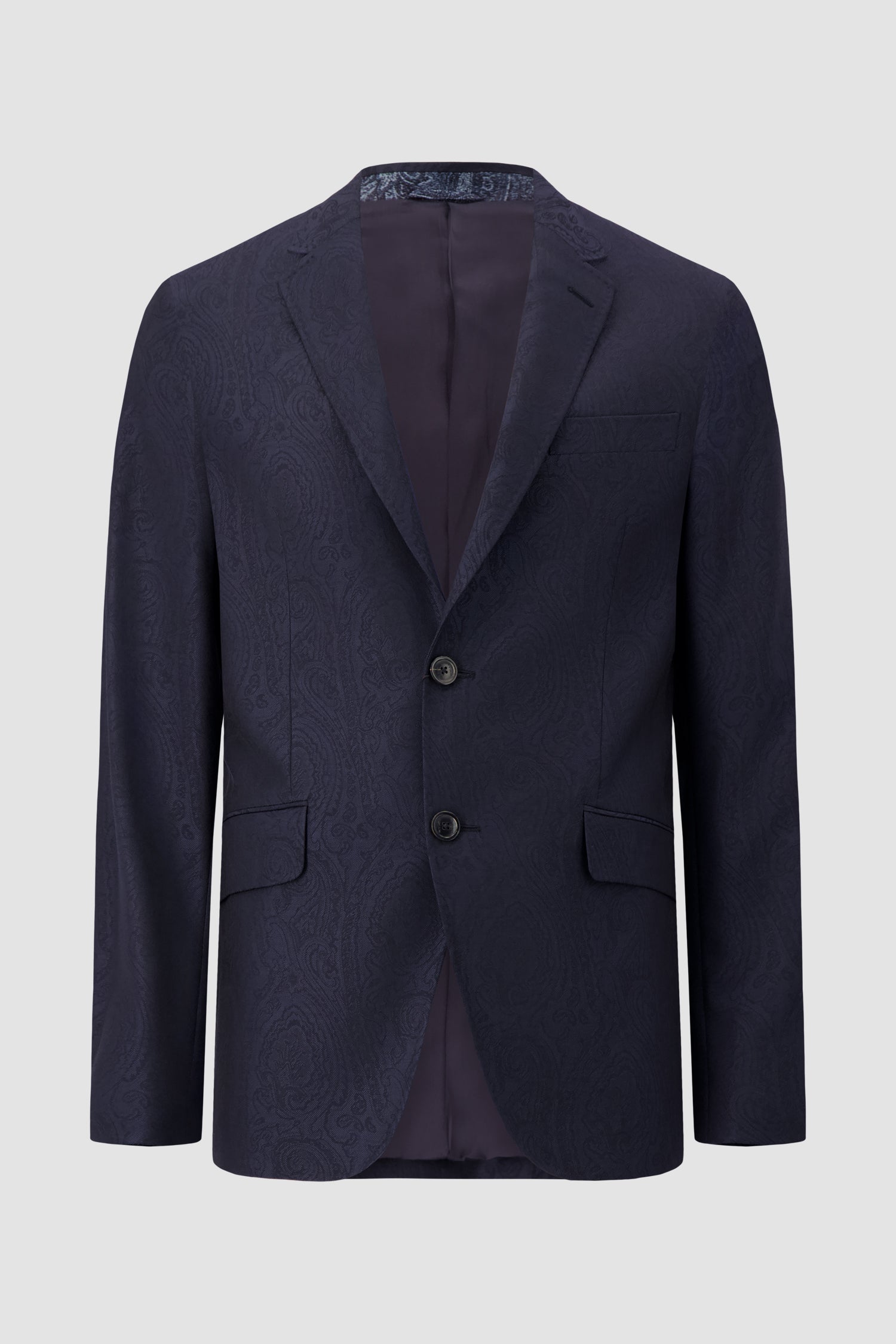 Etro Milano Navy Tonal Paisley Blazer