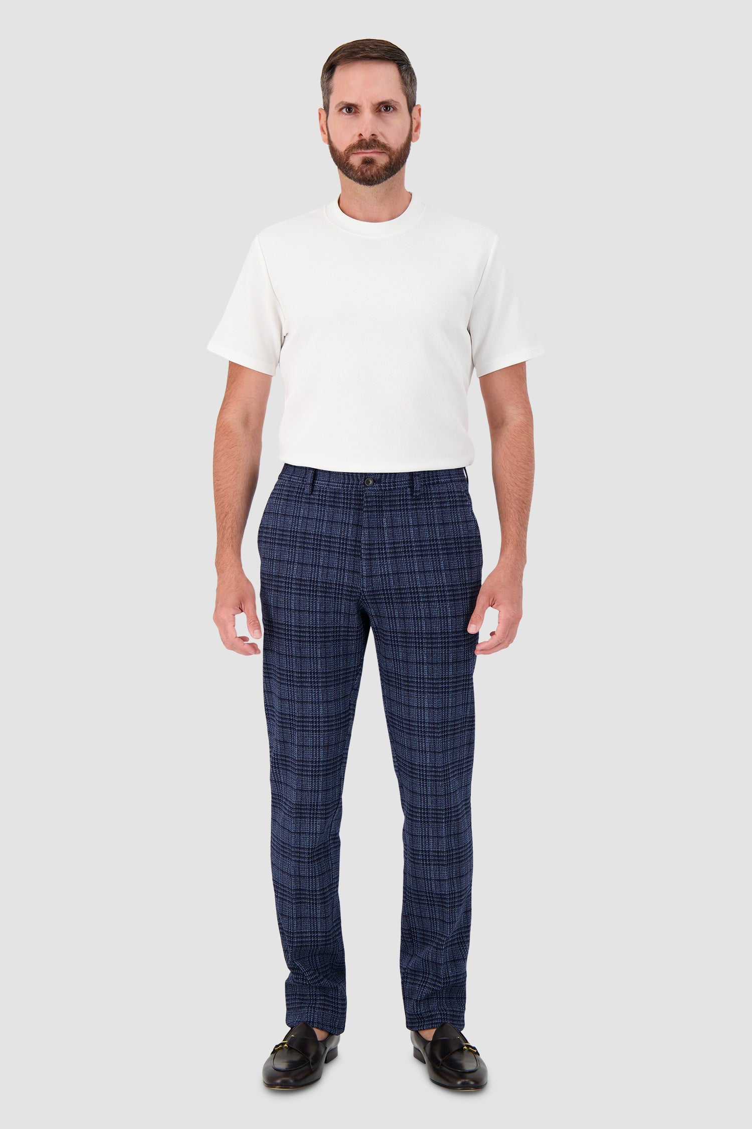 Etro Milano Navy Plaid Trousers