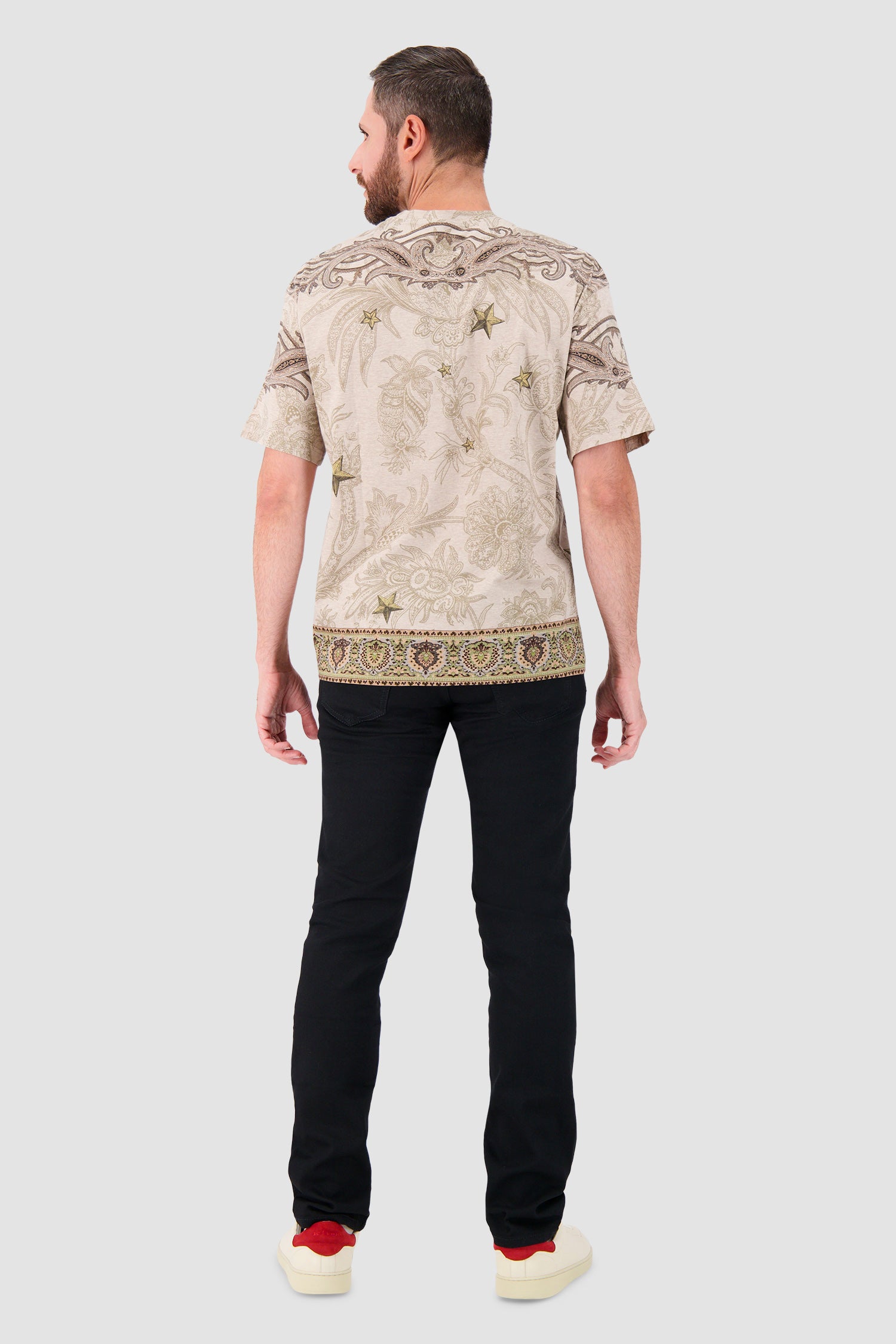 Etro Milano Brown Pegasus Graphic Crew Neck T-Shirt