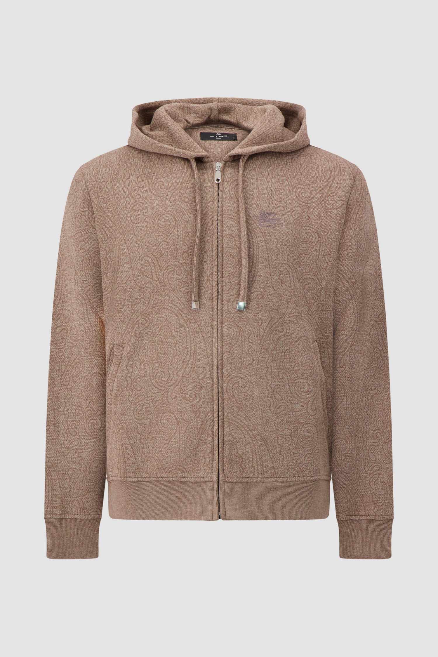 Etro Milano Beige Paisley Knit Hoodie