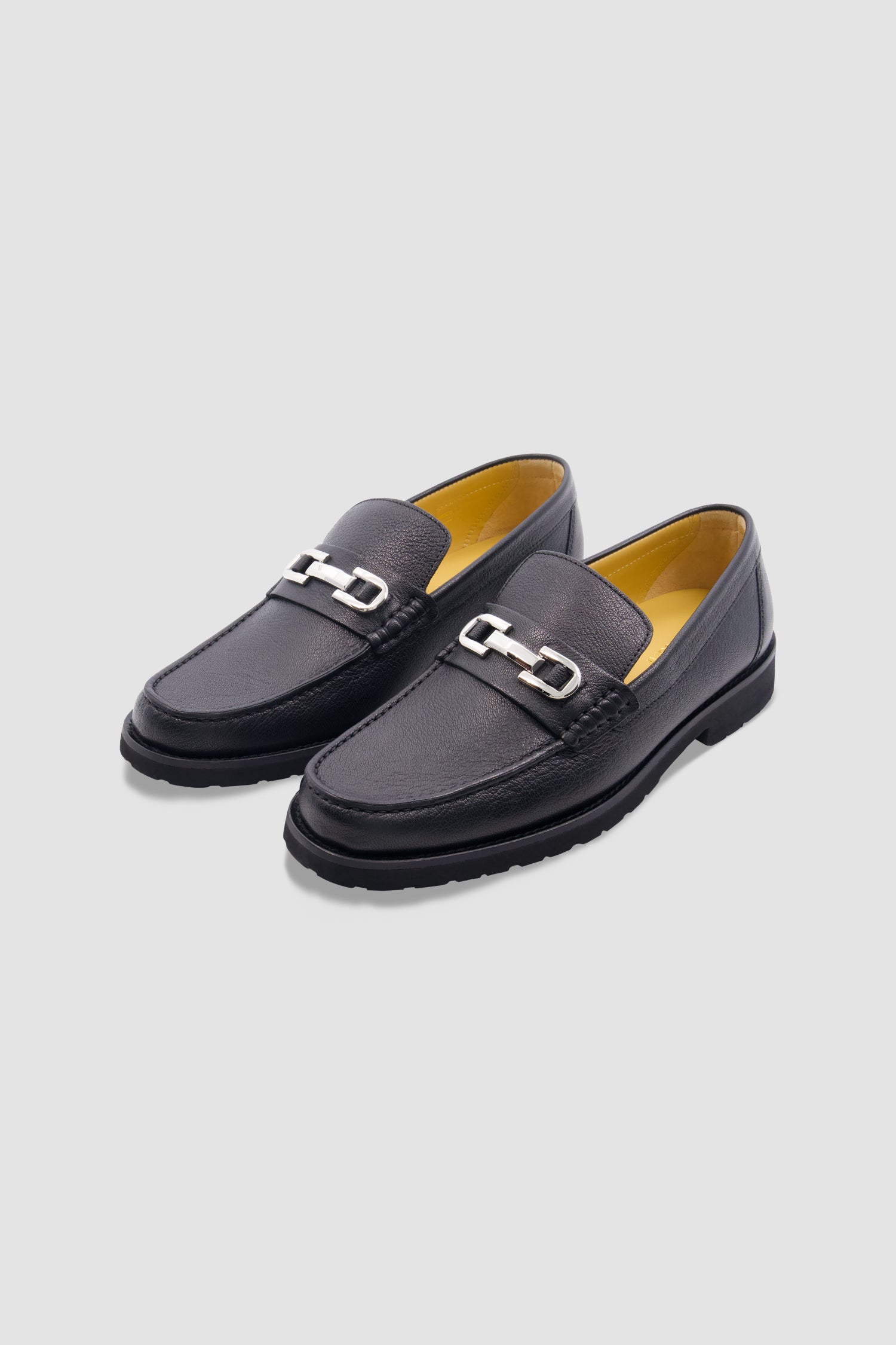 Testoni Black Goat Leather Loafers