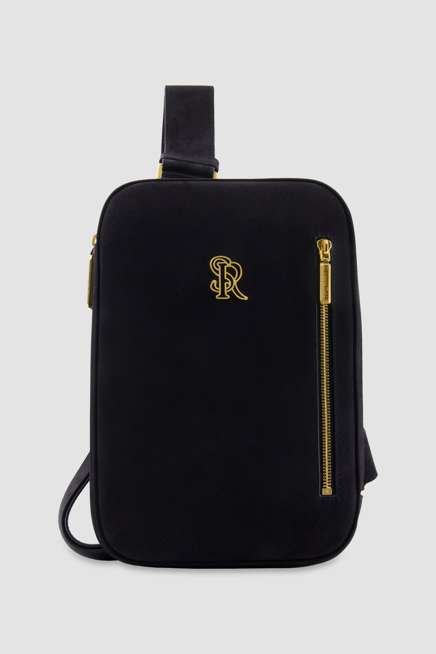 Stefano Ricci Black Pebbled Calf Leather Crossbody Bag