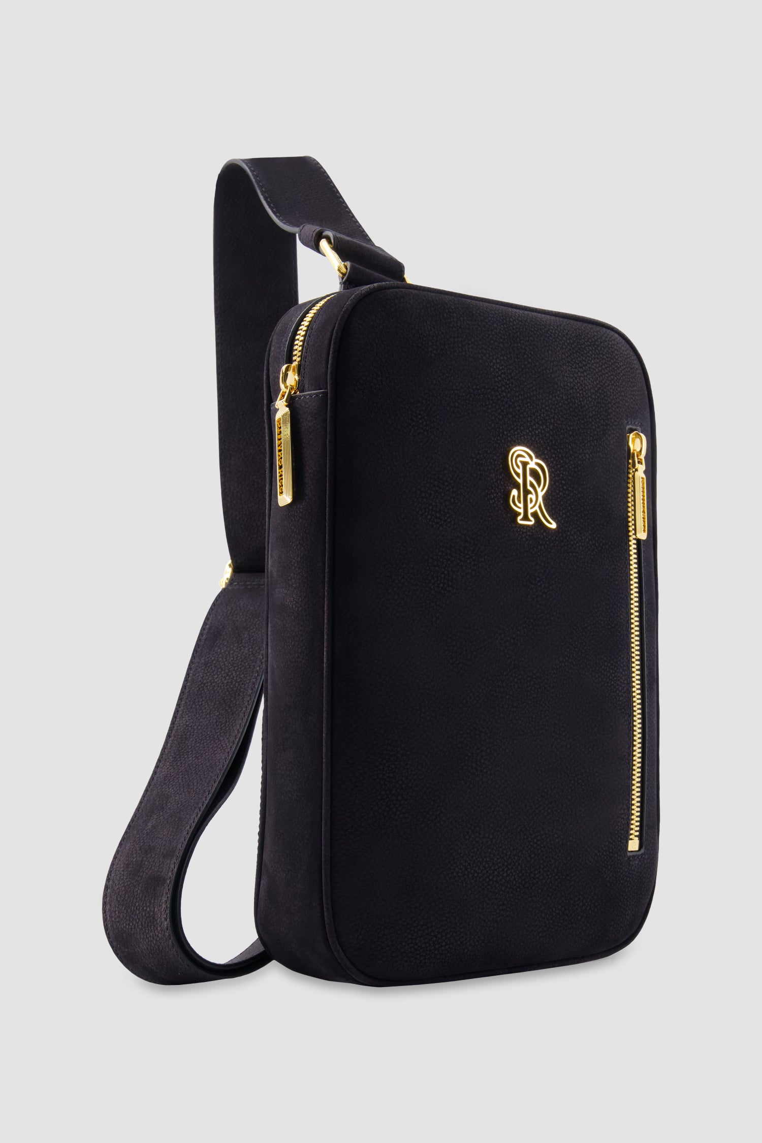 Stefano Ricci Black Pebbled Calf Leather Crossbody Bag