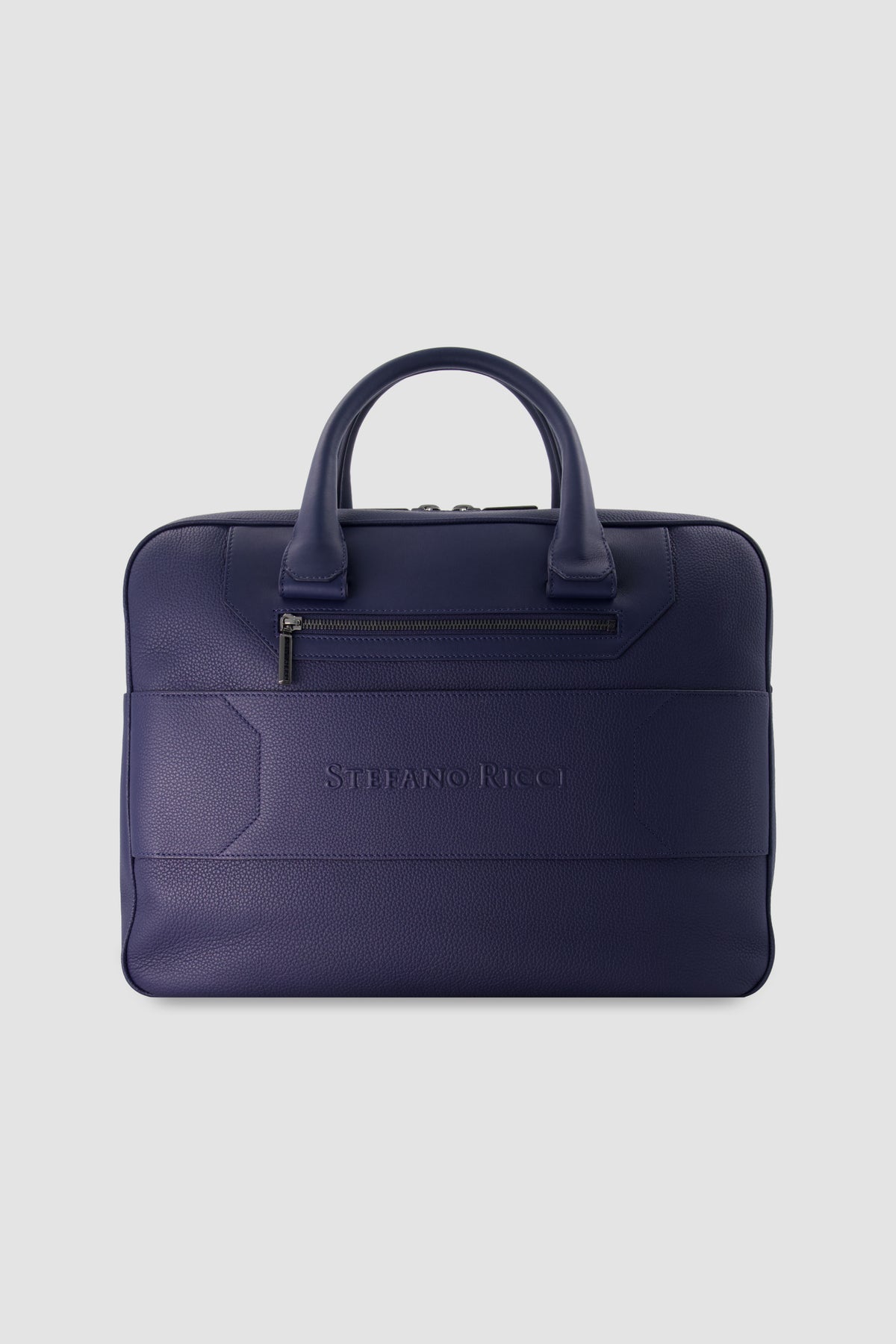 Stefano Ricci Navy Calfskin Leather Trolley Business Bag