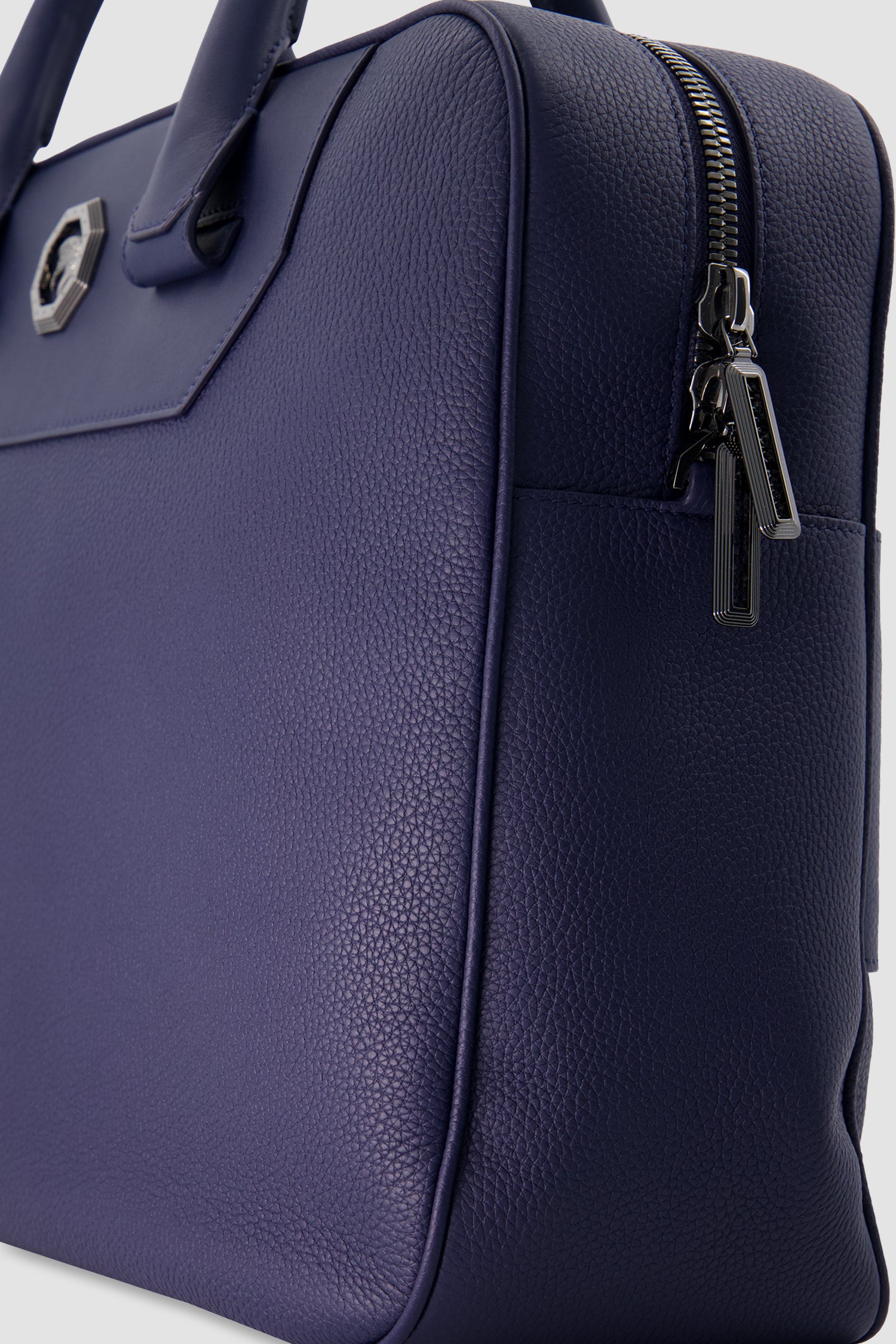 Stefano Ricci Navy Calfskin Leather Trolley Business Bag