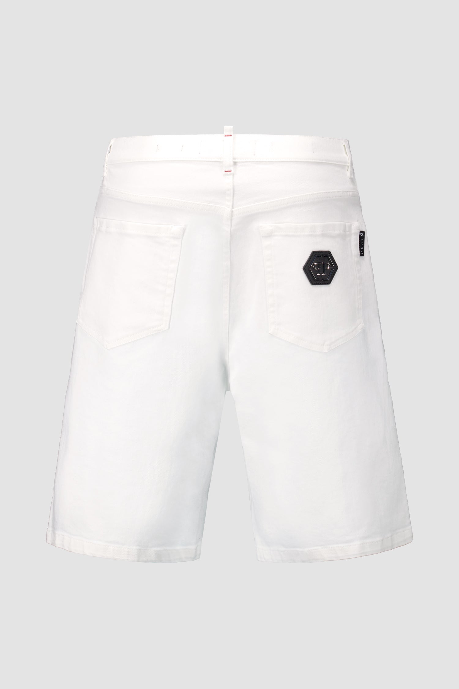Philipp Plein White Denim Formentera Fit Shorts