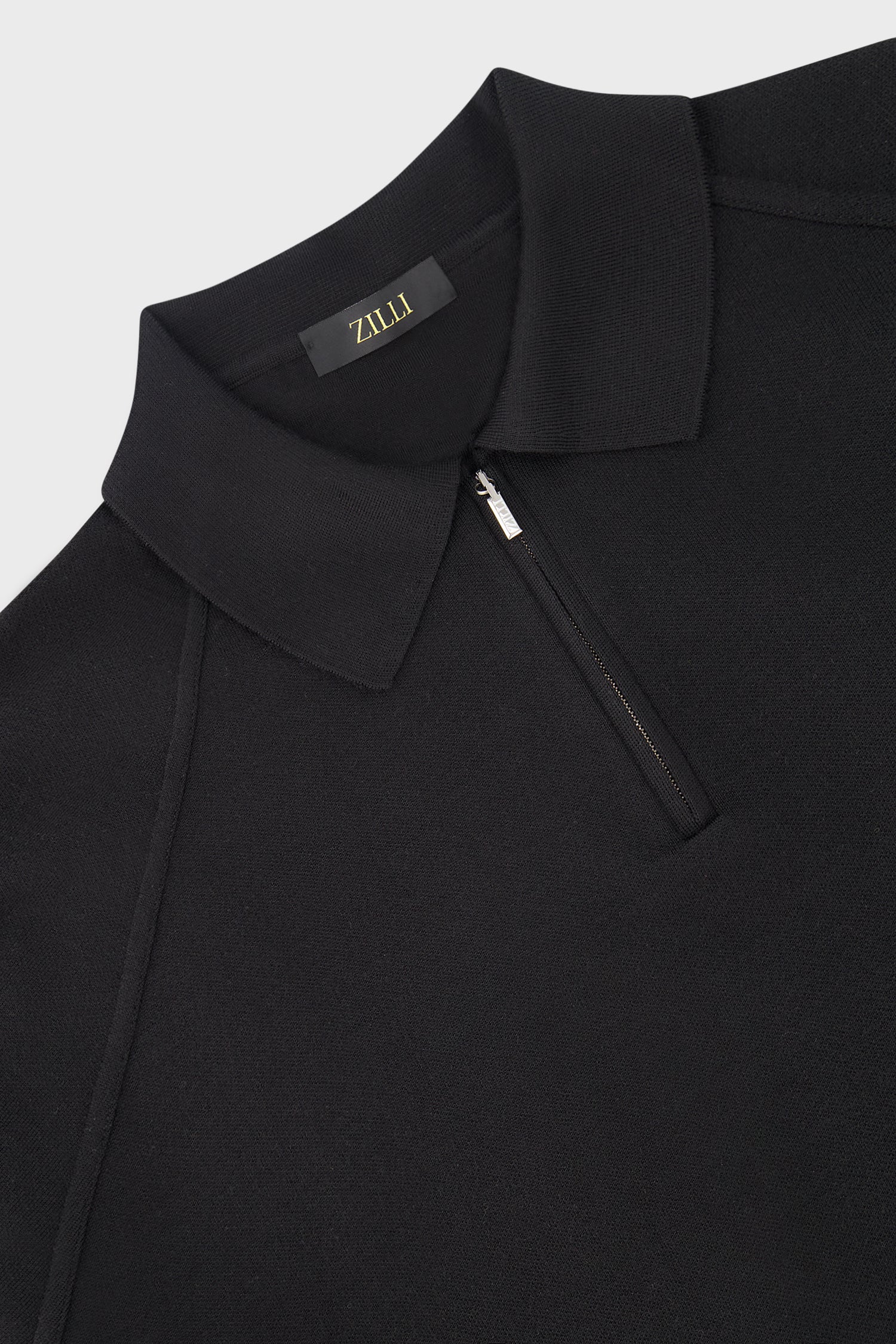 Zilli Black Zipped Collar Sweater