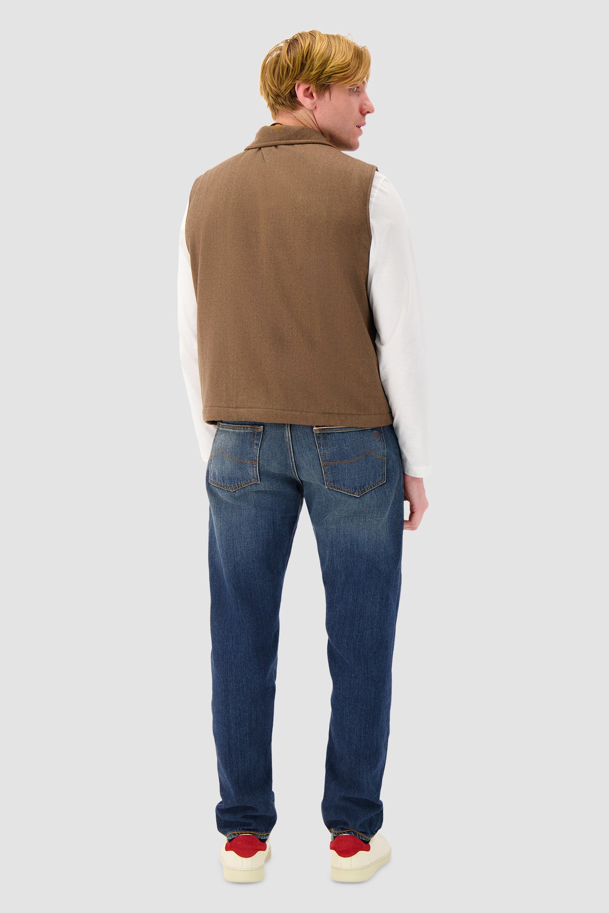 Luigi Borrelli Brown Wool Quilted Vest
