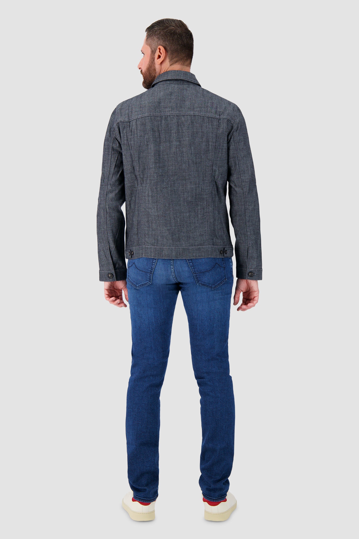 Luigi Borrelli Grey Giubbino Jeans Jacket