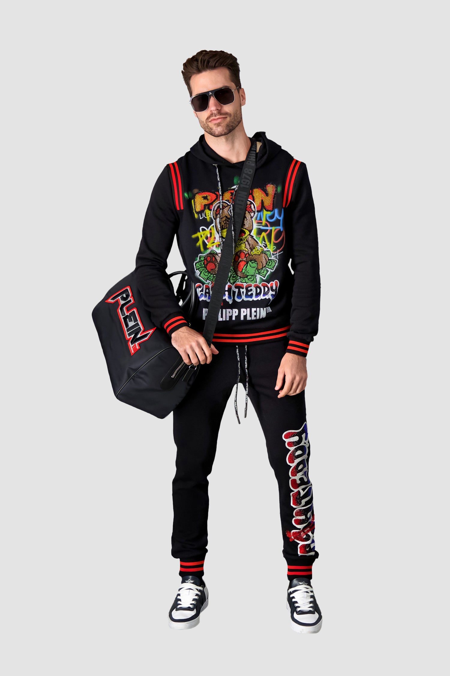 Philipp Plein Black Plein Space Travel Bag