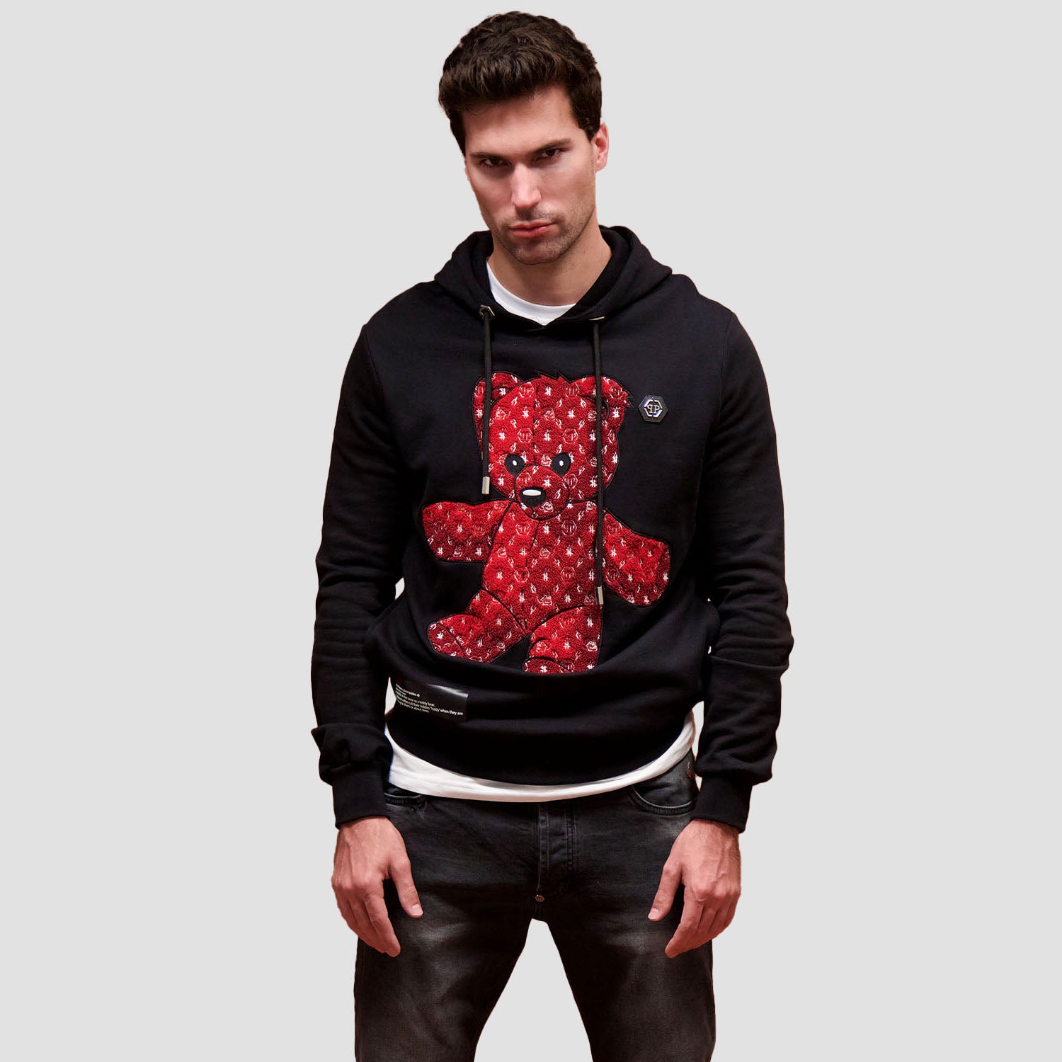 Philipp Plein Teddy Bear Black/Red Hoodie