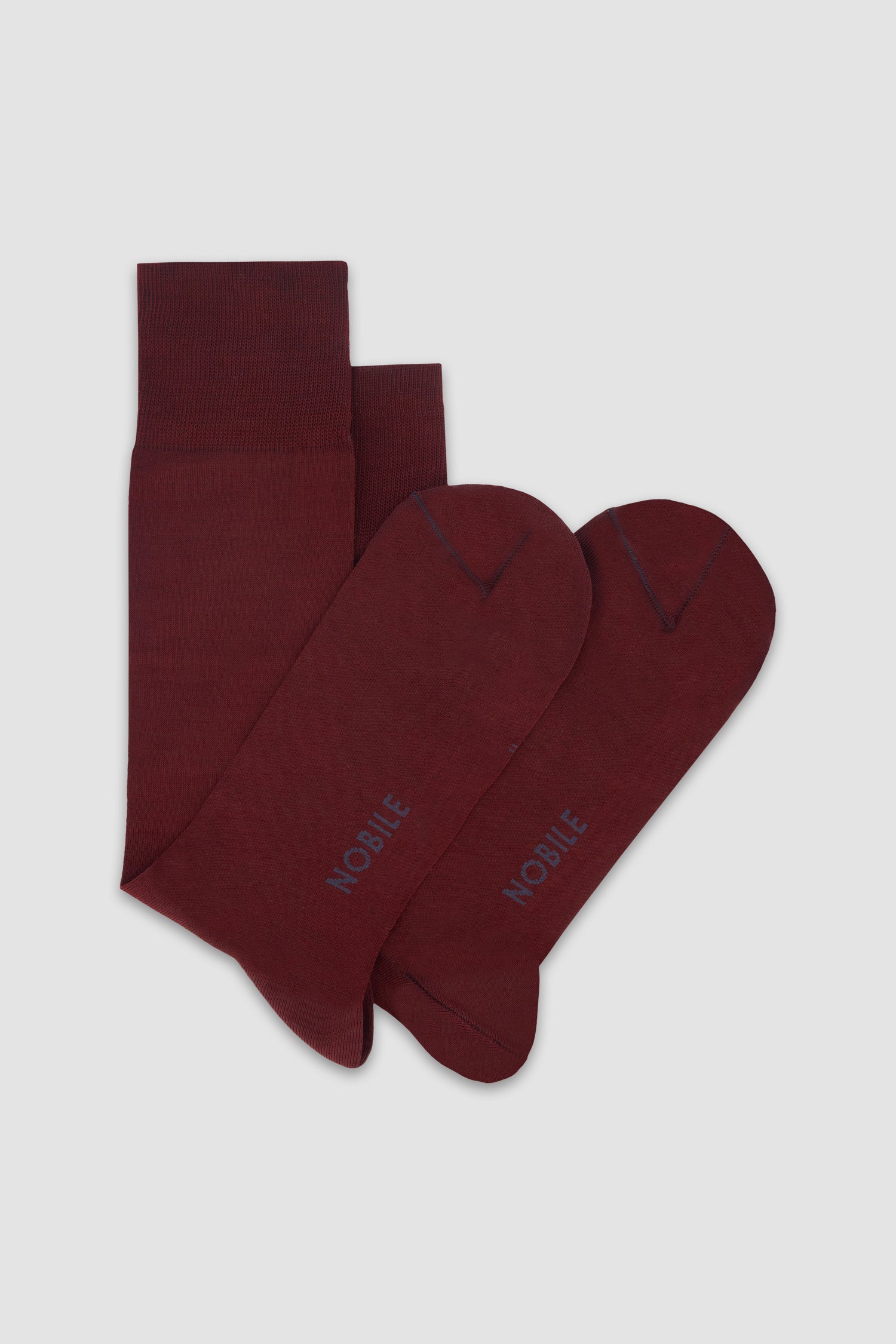 Nobile Solid Burgundy Crew Socks