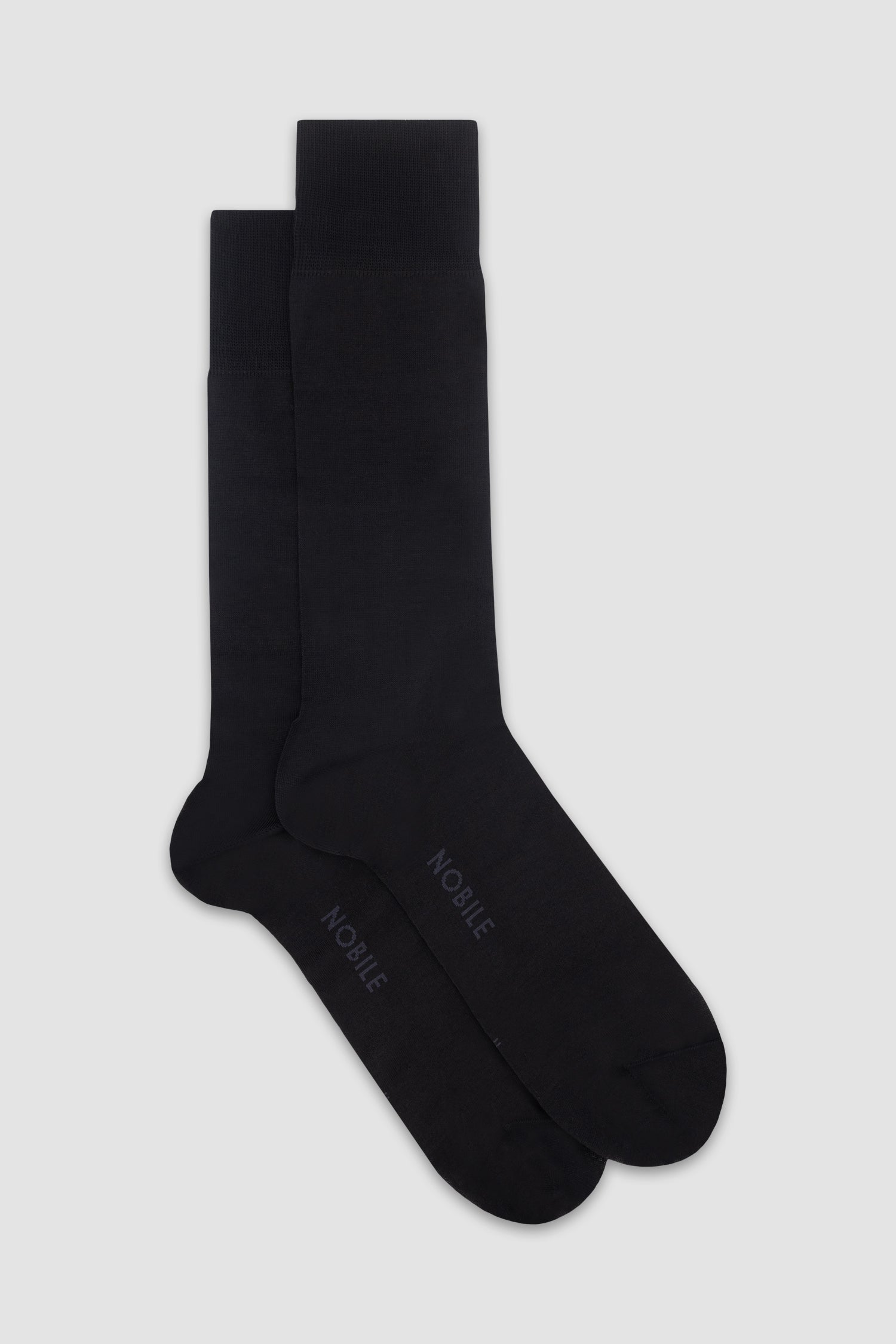 Nobile Solid Black Crew Socks