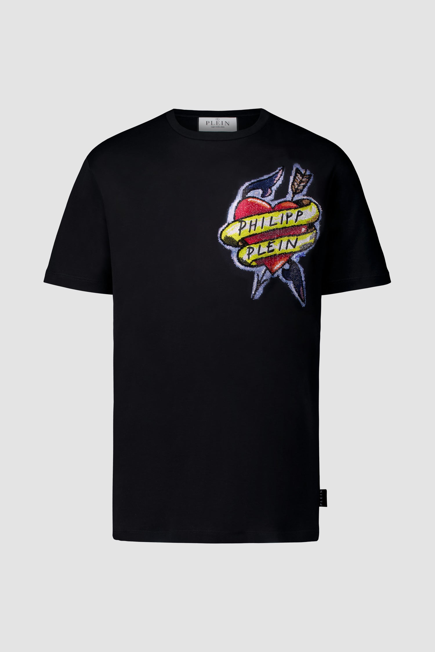 Philipp Plein Black Round Neck SS Hawaii T-Shirt